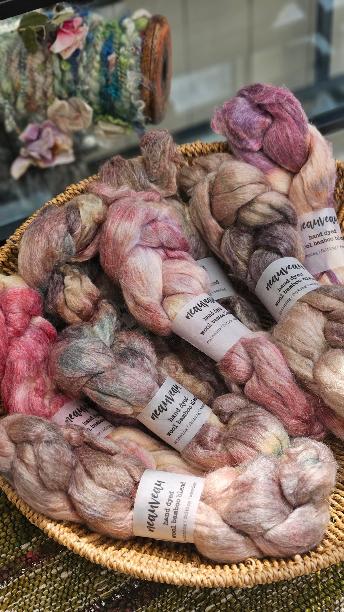Dawn Pearl - wool bamboo roving for felting and blending - 2 ounces | 57 grams