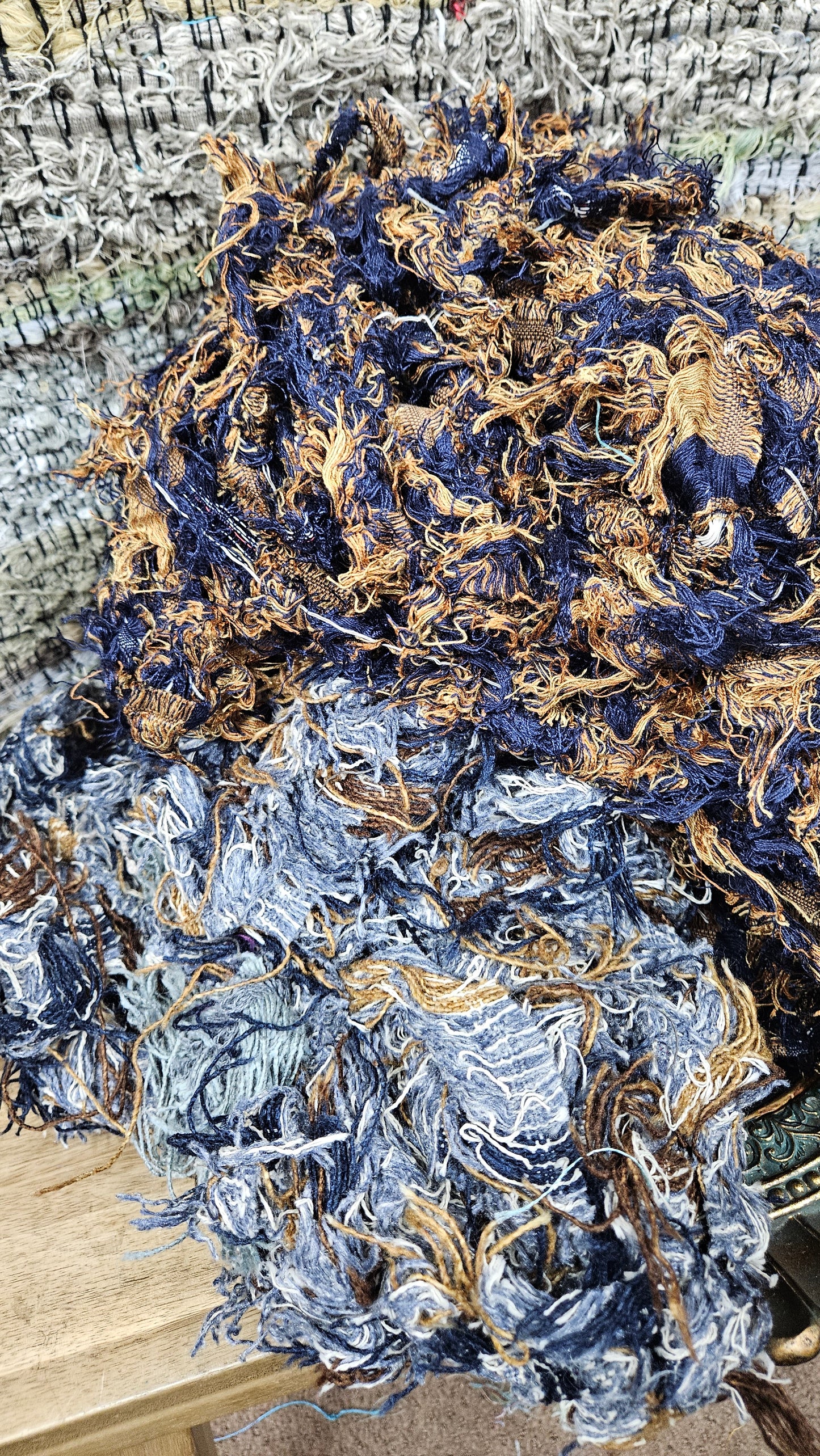 BULK 05 - shaggy fringe ribbon for tapestry weaving and fiber art - 4.5 POUNDS