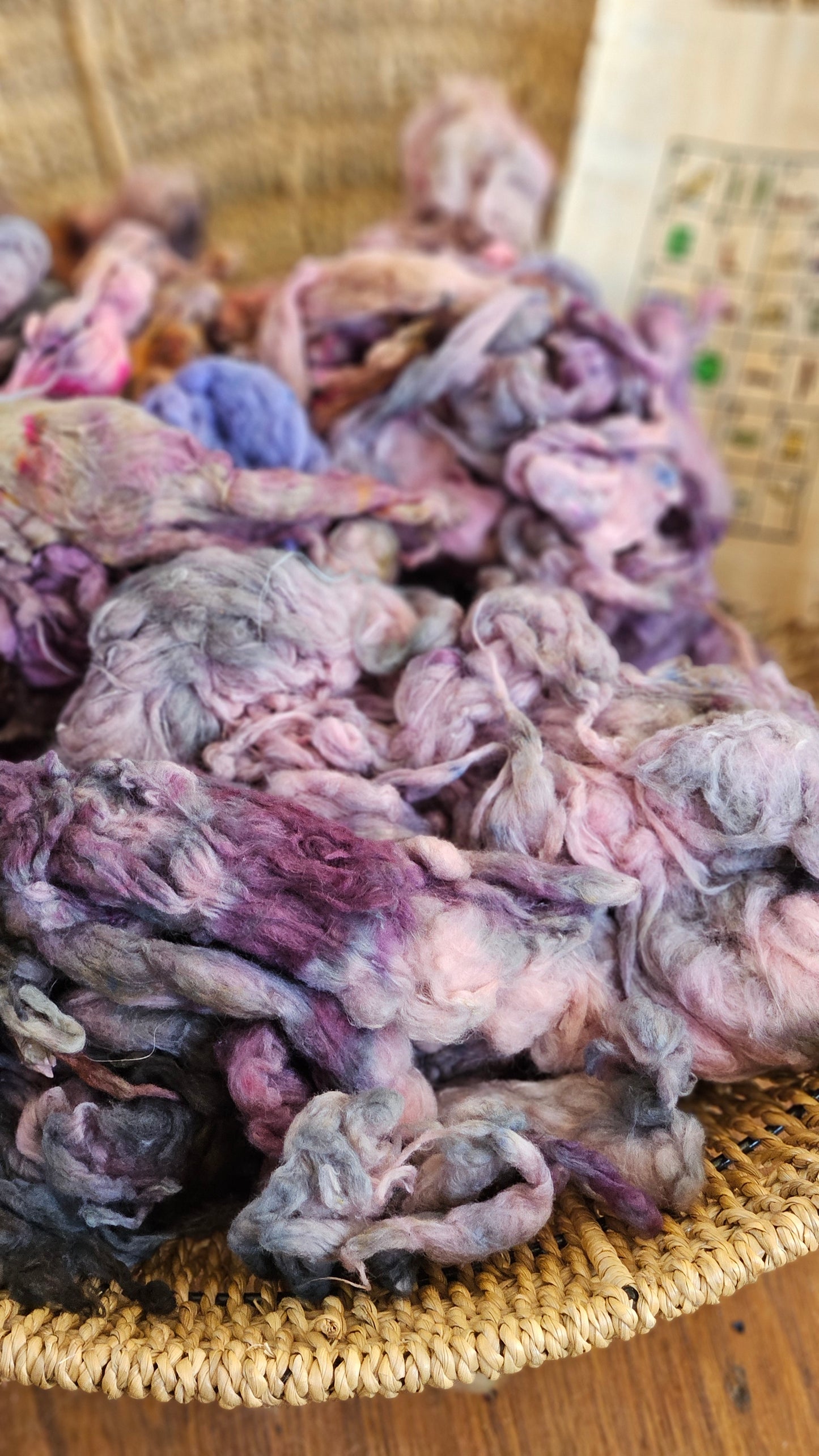 ABYDOS Hand-Dyed Organic Extra Fine Cotton Noil for fiber art, texture blending, and papermaking - 1 ounce | 28 grams