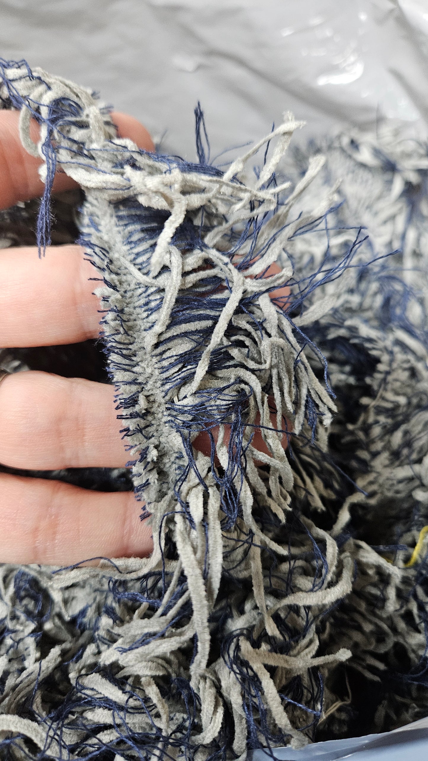 OCEAN STORM - bulk textile selvedge for rug weaving and art yarn - 4 POUNDS