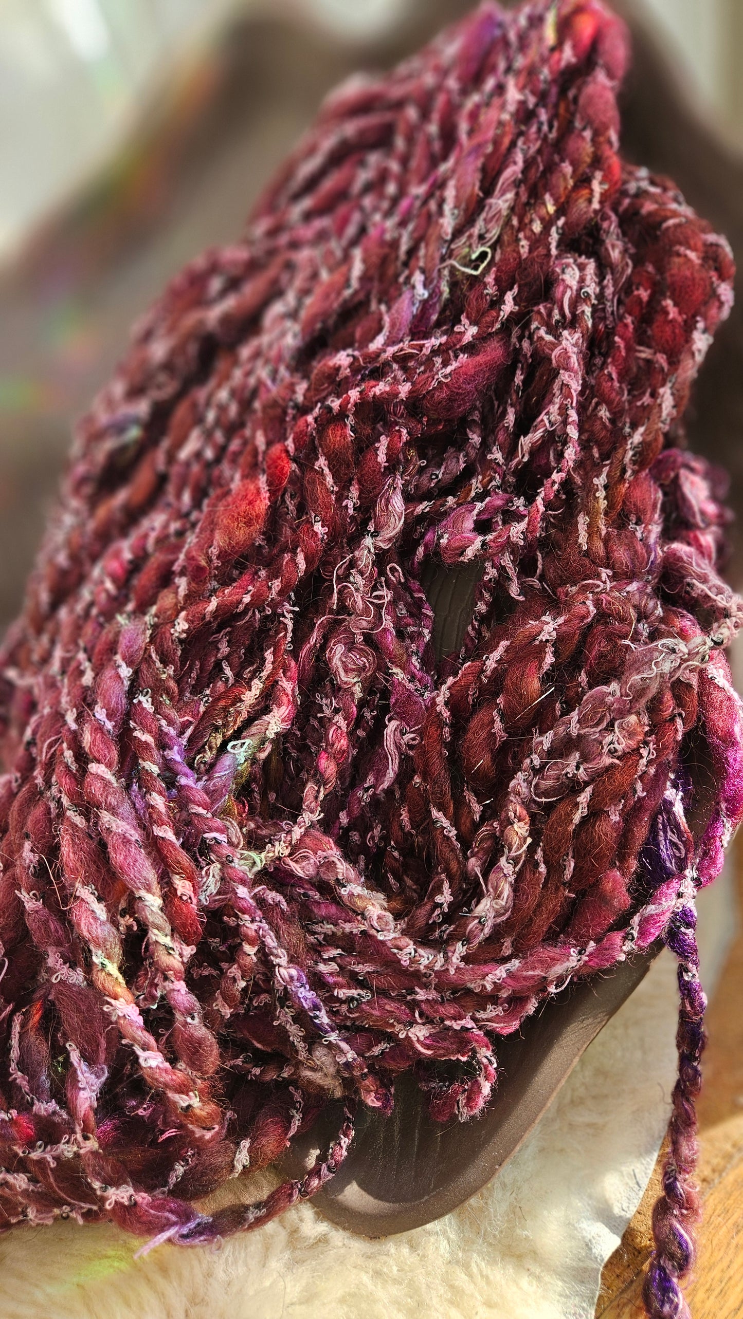 QUIET HEARTH - Bulky Handspun Art Yarn XL Skein - 40 yards | 3.6 ounces | 102 grams