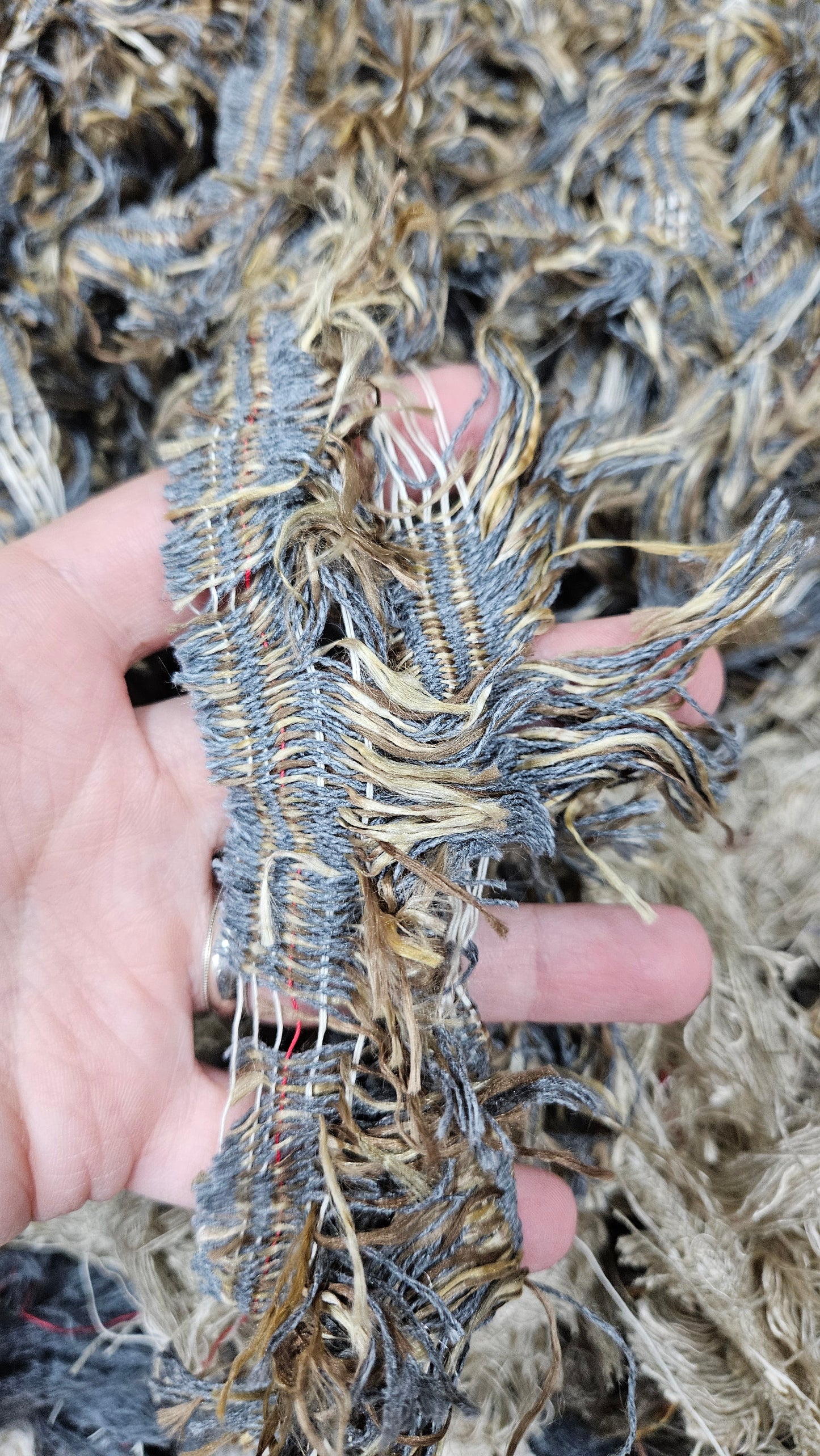 PINE FOREST - shaggy fringe ribbon for tapestry weaving and fiber art - 4.5 POUNDS