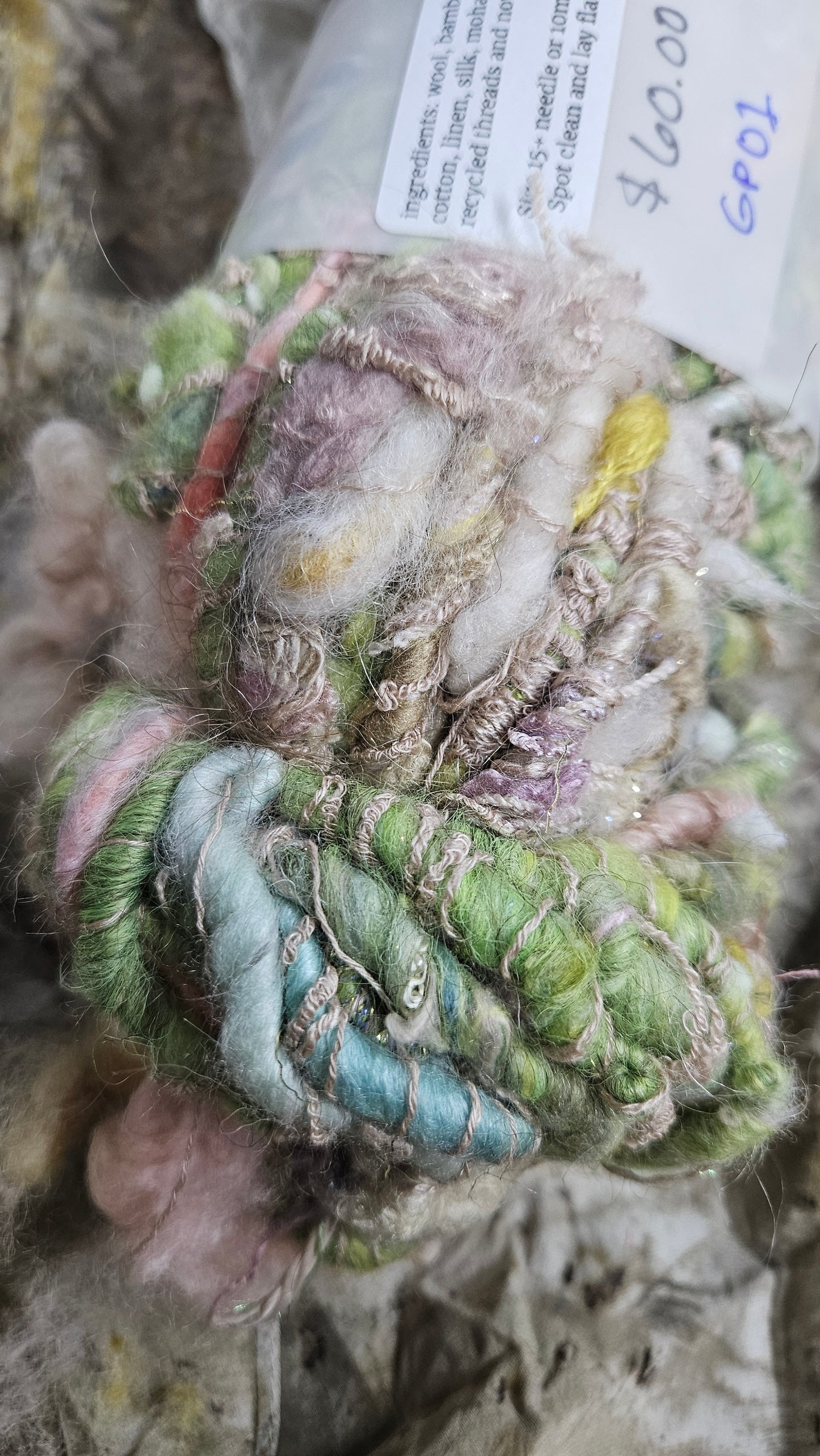 Handspun Bulky Art Yarn - Garden Party 01
