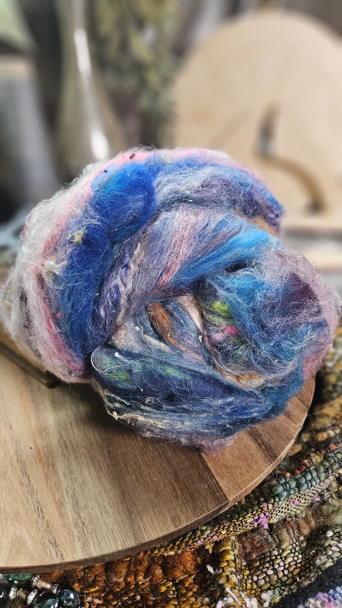 Shaniko Wool Silk Flax Neauveau Art Batt 903 - 4 oz