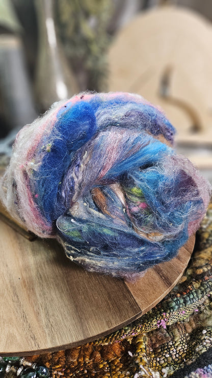 Shaniko Wool Silk Flax Neauveau Art Batt 903 - 4 oz
