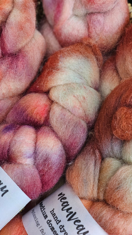 Macaw - hand dyed domestic wool roving for felting and blending - 2 ounces | 57 grams