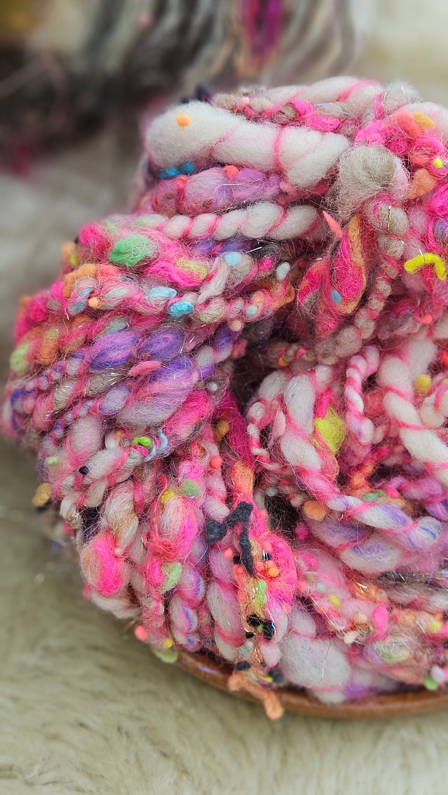 ANTHEA - Bulky Handspun Art Yarn XL Skein - 24 yards | 3.0 ounces | 85 grams