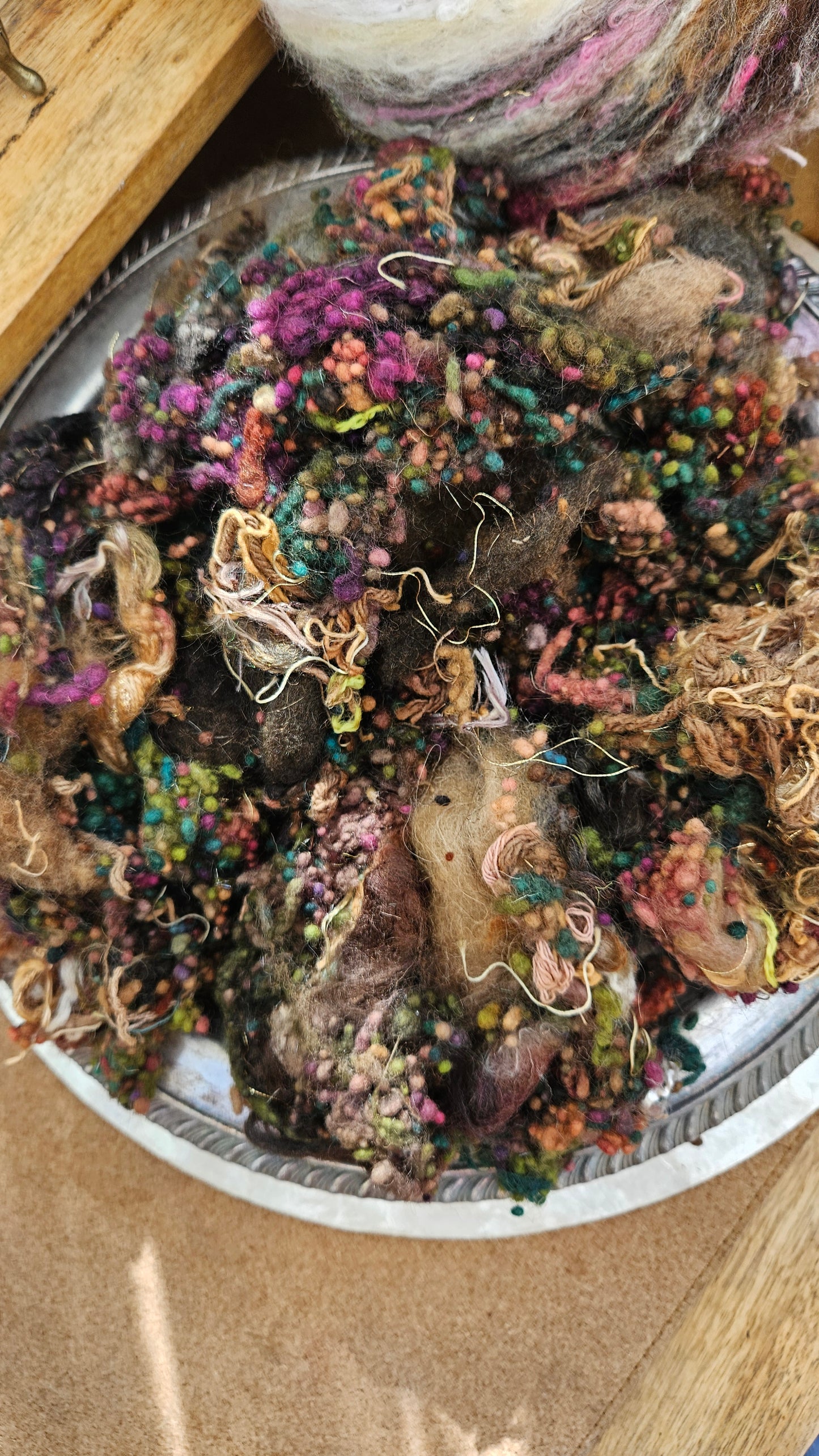 MARSHLANDS - Hand-Dyed Texture Blend for art yarn embellishing, texture blending, felting, mixed media, and fiber art - 4 ounces | 114 grams