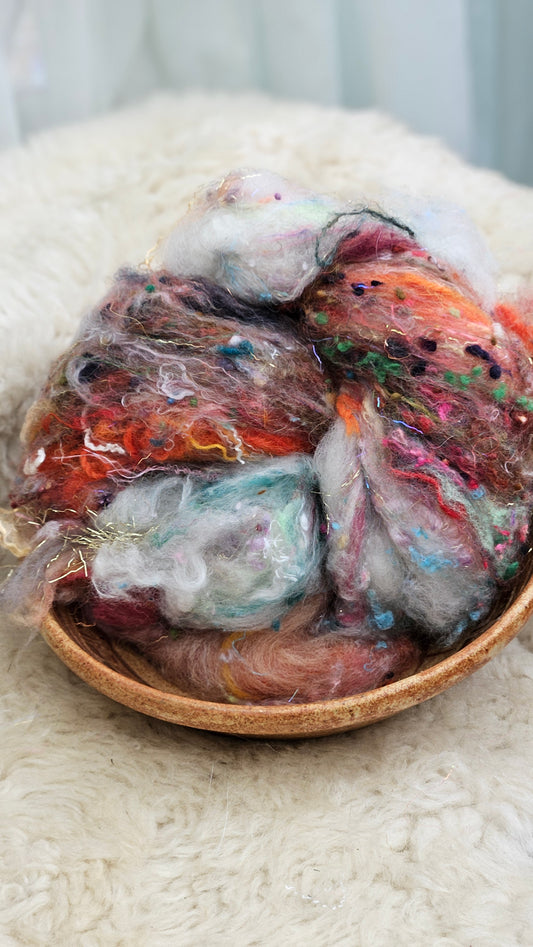 Luxe Layered Textured Art Batt - 037 - 2 ounces | 57 grams