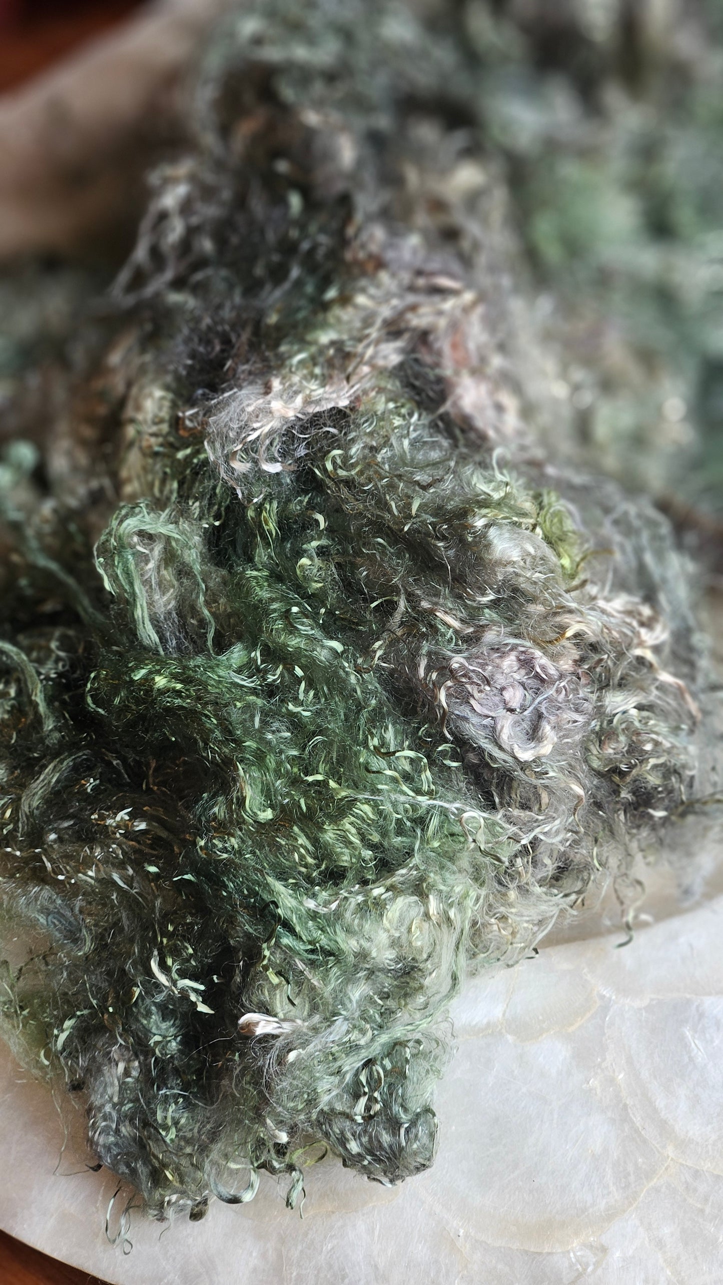 KORNERUPINE - hand-dyed eucalyptus crimp faux-silk for art yarn embellishing, fiber blending, felting, and papermaking - 2 oz | 57 g