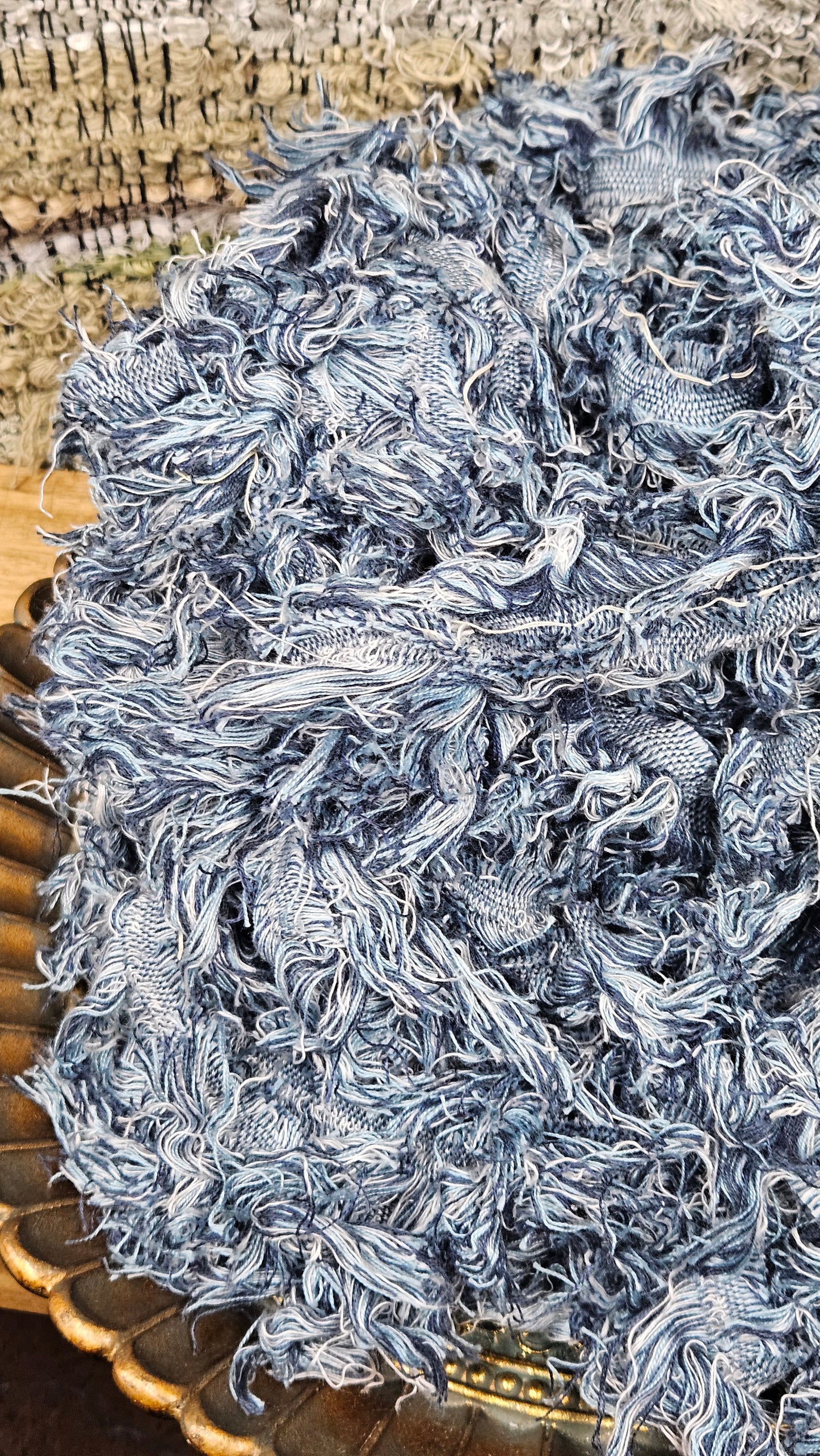 BULK 16 - shaggy fringe ribbon for tapestry weaving and fiber art - 1.8 POUNDS