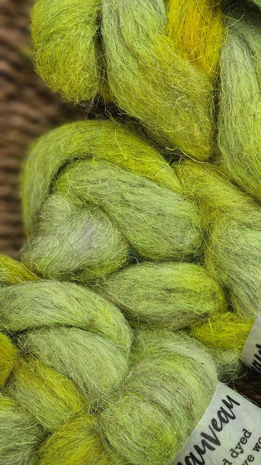 Flintlight - primitive hand dyed wool roving for felting and blending - 2 ounces | 57 grams