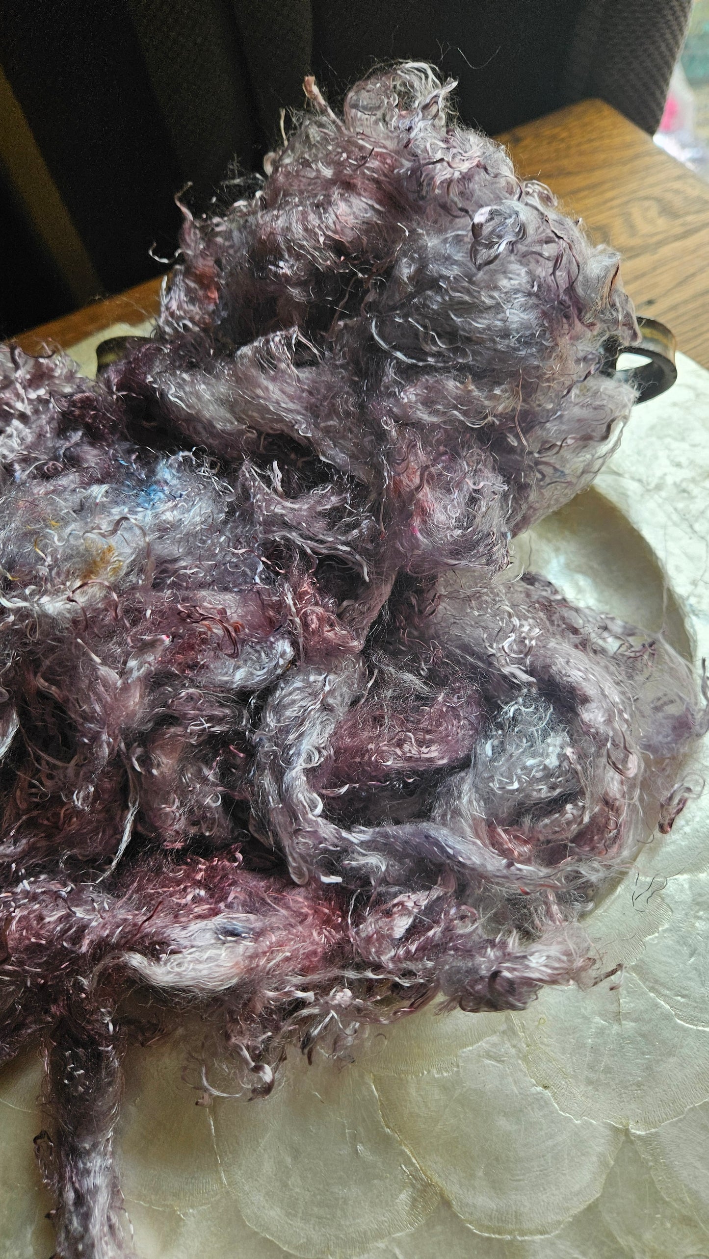 LAVENDER JADE - hand-dyed eucalyptus crimp faux-silk for art yarn embellishing, fiber blending, felting, and papermaking - 2 oz | 57 g