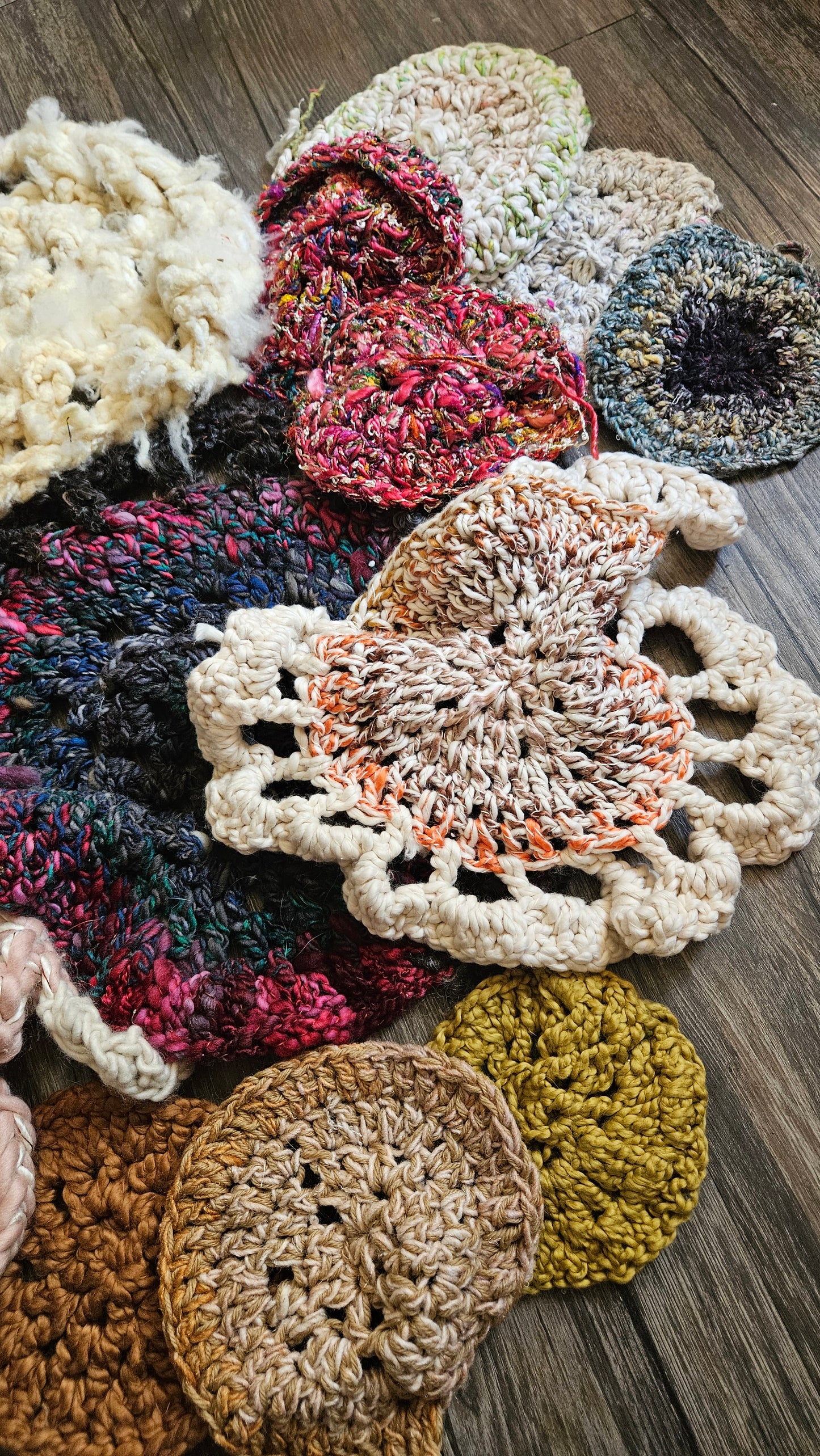 Freeform Crochet Embellishment Lot - 14 pieces