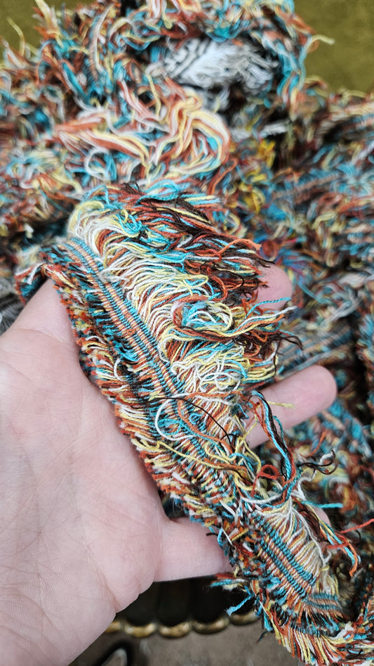 MIDCENTURY - shaggy fringe ribbon for tapestry weaving and fiber art - 3.3 POUNDS