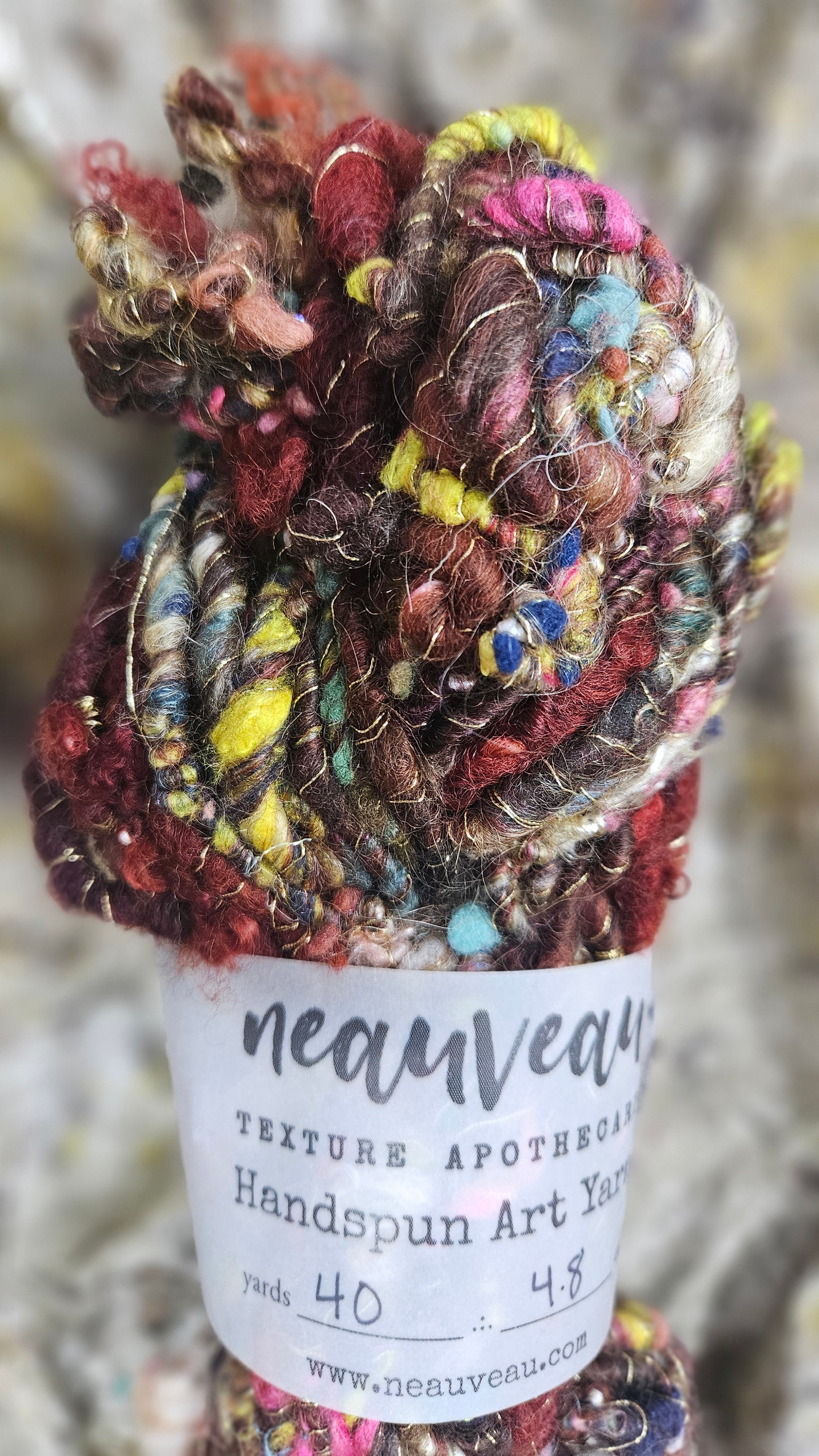 Handspun Bulky Art Yarn - Cinnamon Grove 05