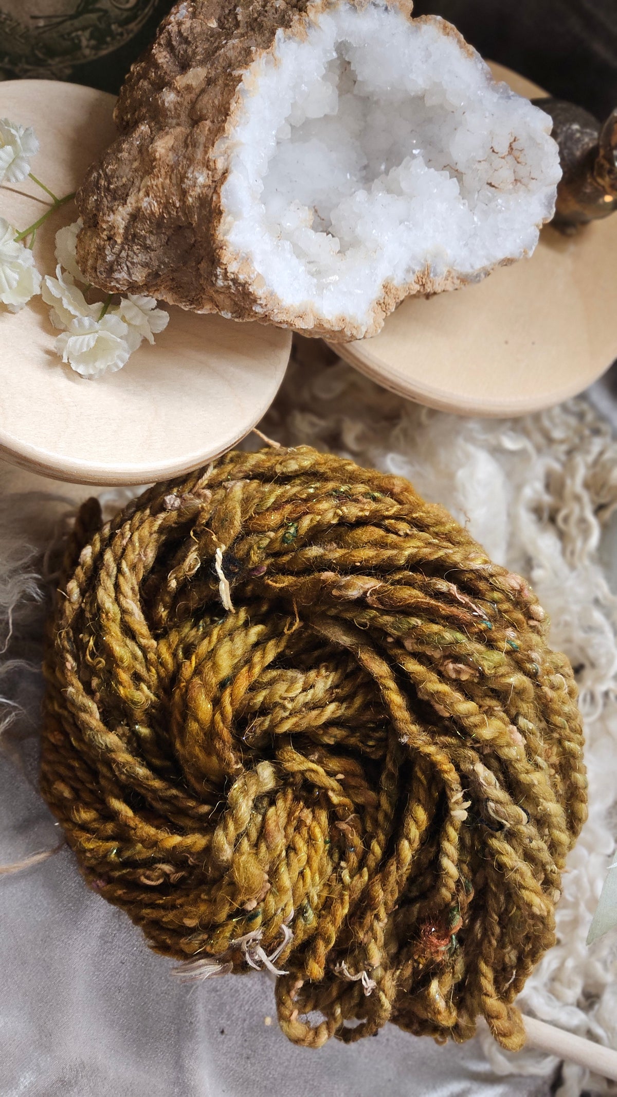 Handspun Bulky Art Yarn - 40 yards | 4 ounces - Botticelli Portrait 04