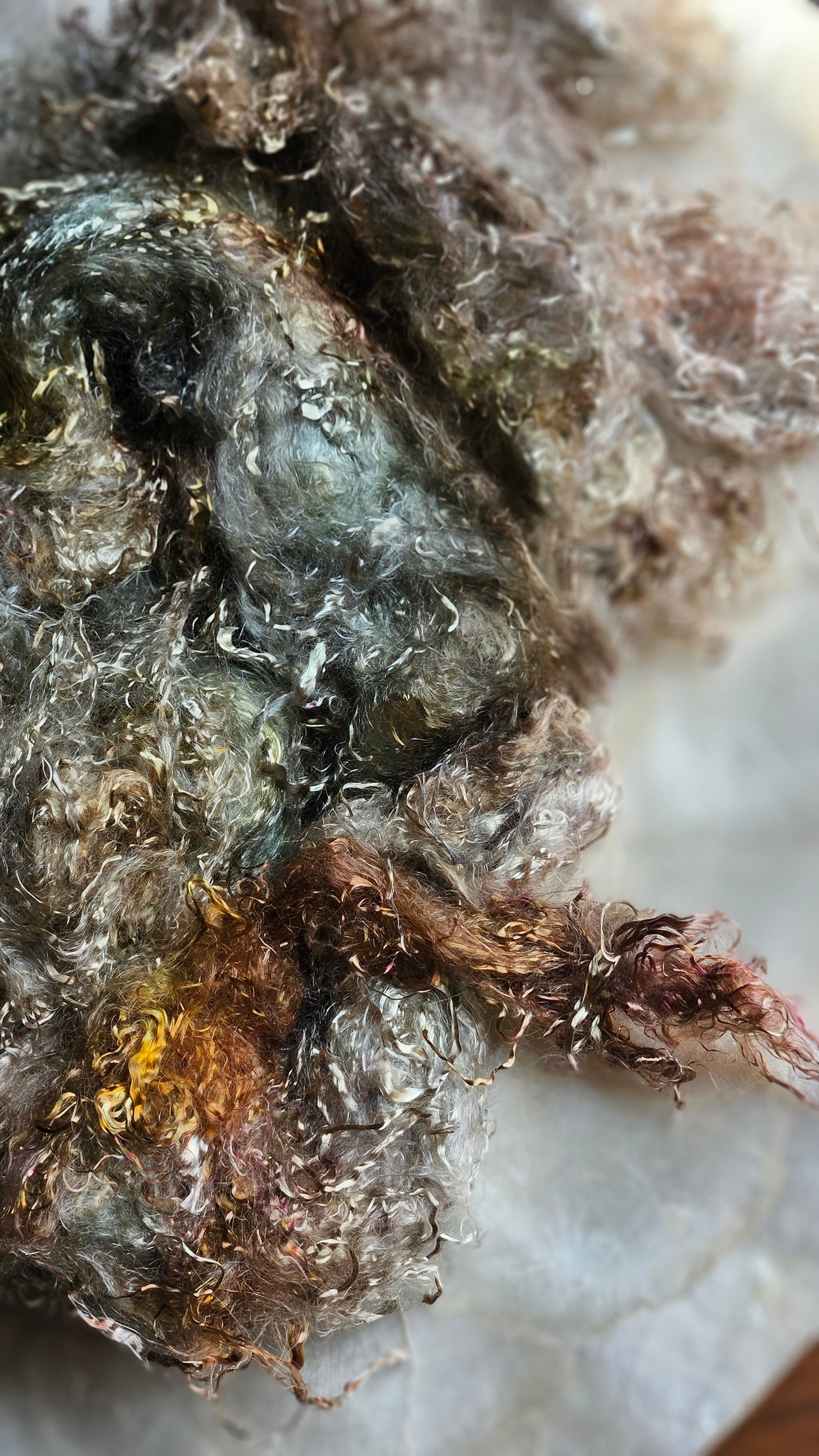 APOPHYLLITE - hand-dyed eucalyptus crimp faux-silk for art yarn embellishing, fiber blending, felting, and papermaking - 2 oz | 57 g