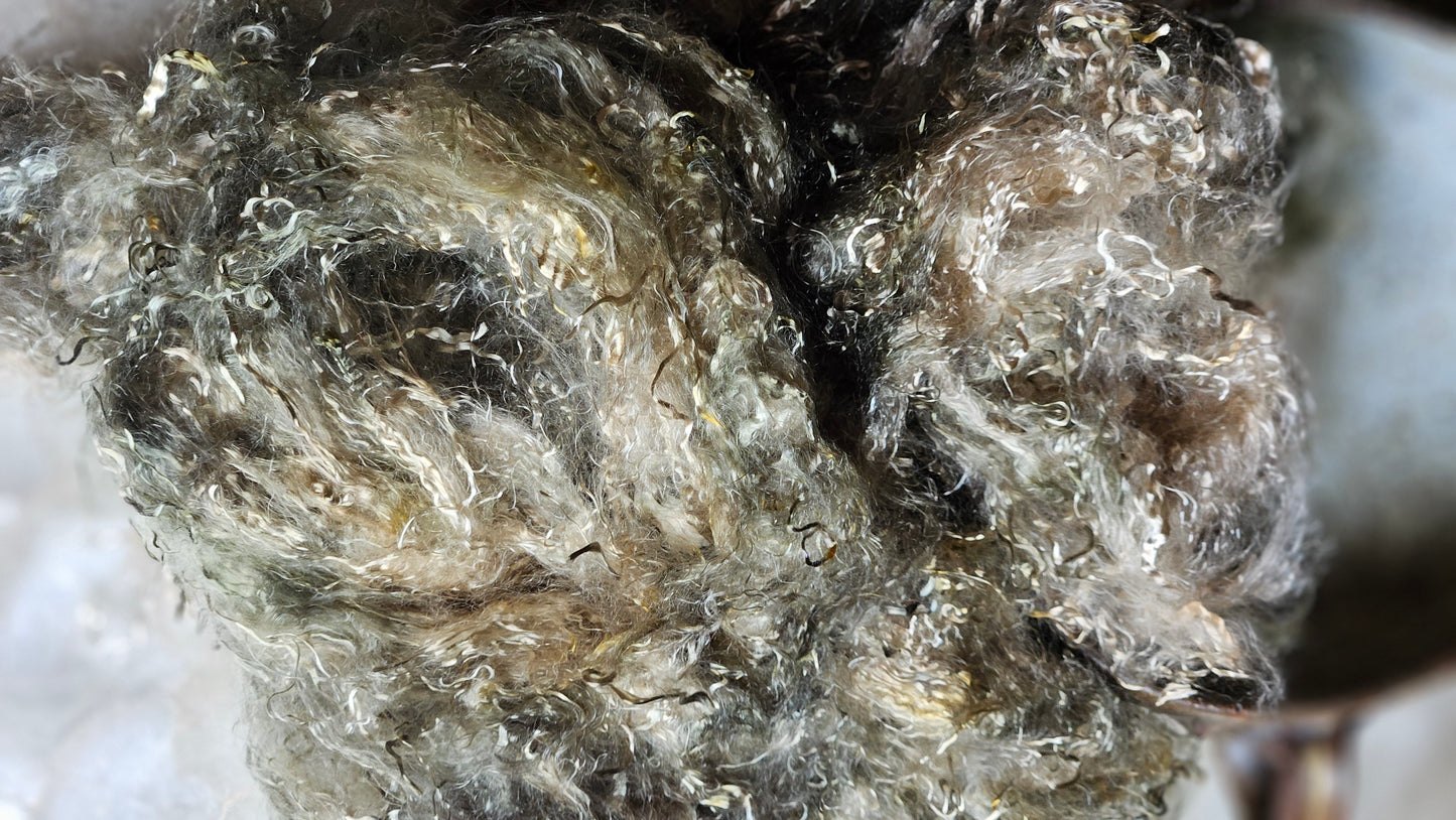 PREHNITE - hand-dyed eucalyptus crimp faux-silk for art yarn embellishing, fiber blending, felting, and papermaking - 2 oz | 57 g