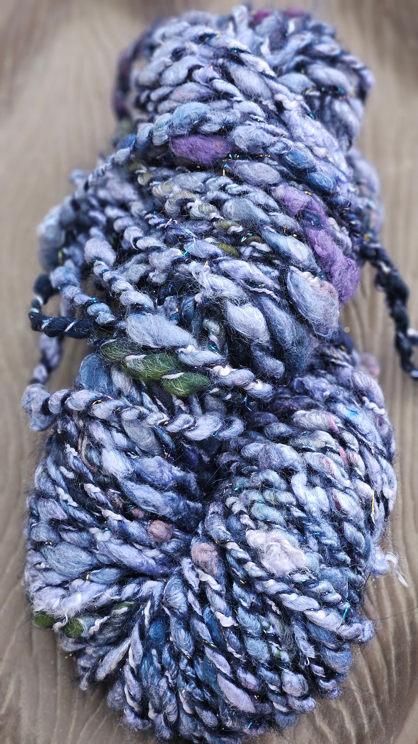 MOONLIGHT - Bulky Handspun Art Yarn XL Skein - 50 yards | 5.7 ounces | 162 grams