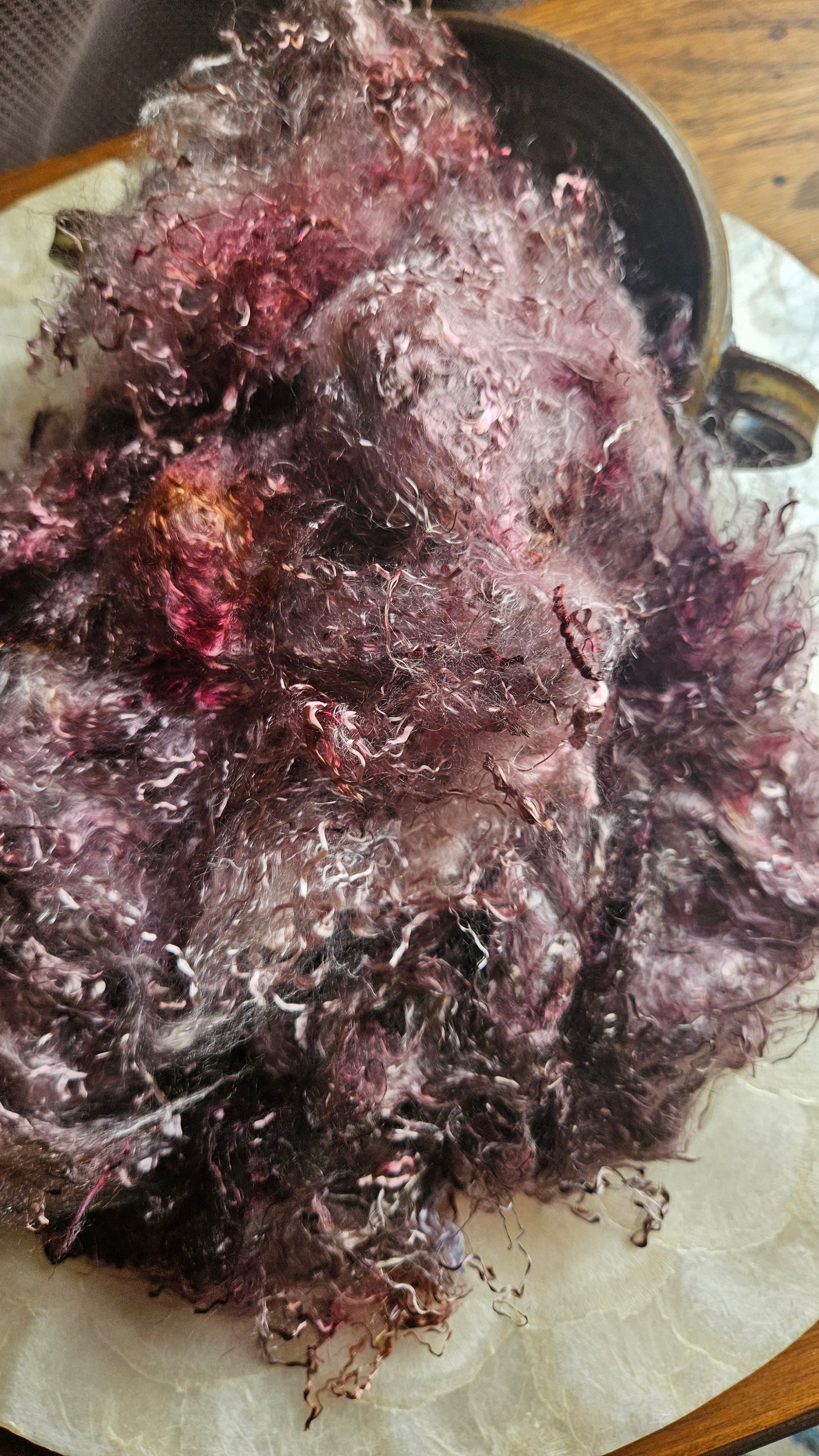 LEPIDOLITE - hand-dyed eucalyptus crimp faux-silk for art yarn embellishing, fiber blending, felting, and papermaking - 2 oz | 57 g