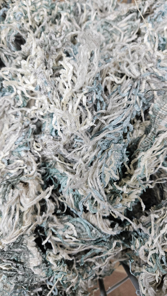 QUIET MORNING - bulk textile selvedge for rug weaving and art yarn - 5 POUNDS
