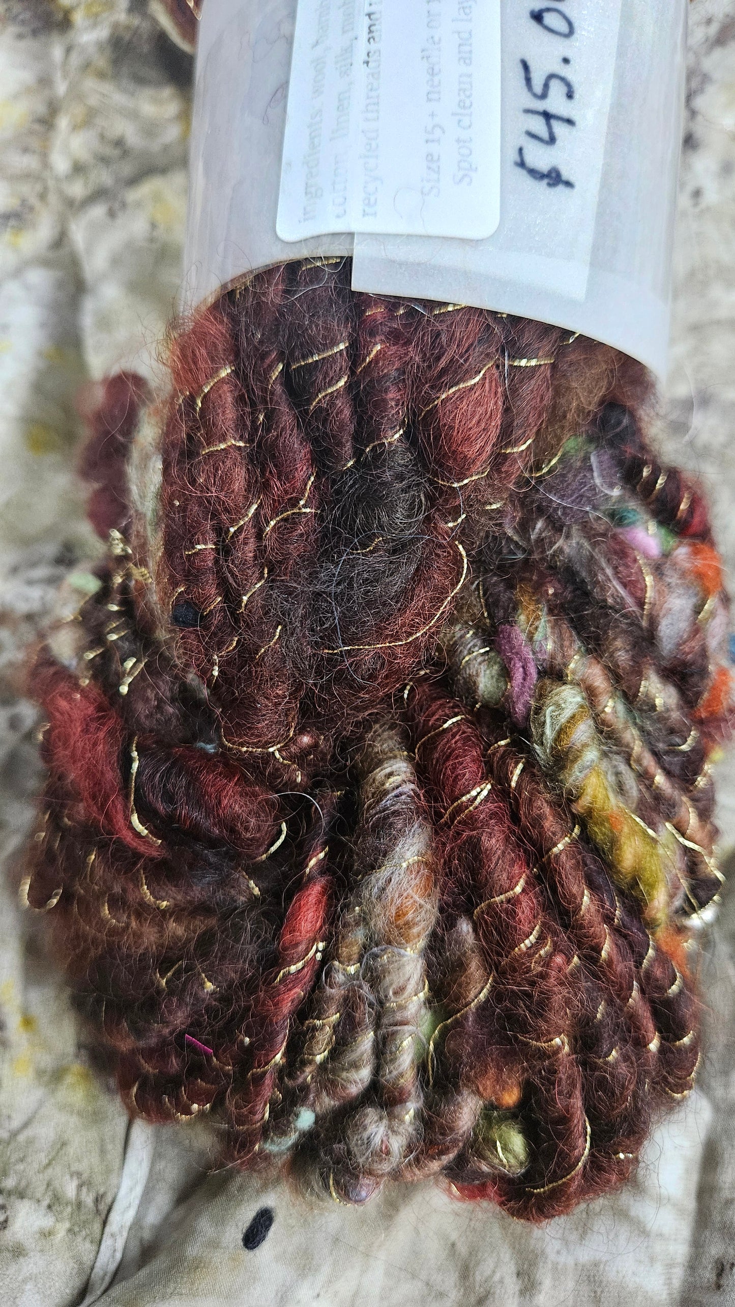 Handspun Bulky Art Yarn - Cinnamon Grove 04