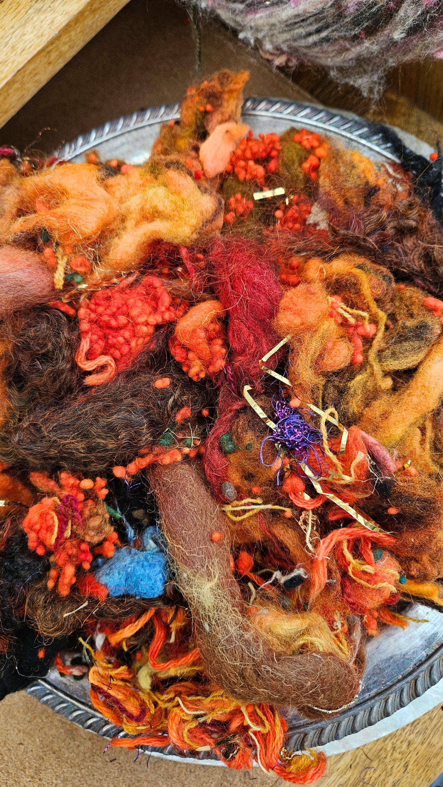 DUNE BLOOM - Hand-Dyed Texture Blend for art yarn embellishing, texture blending, felting, mixed media, and fiber art - 4 ounces | 114 grams