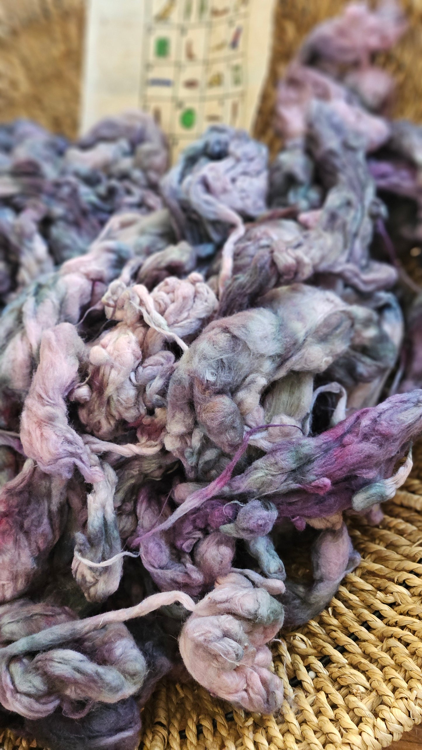 LUXOR Hand-Dyed Organic Extra Fine Cotton Noil for fiber art, texture blending, and papermaking - 1 ounce | 28 grams