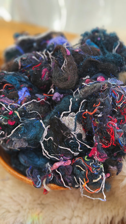 FROST LIGHT - fiber texture blend for art yarn spinning & felting - 4 ounces | 114 grams