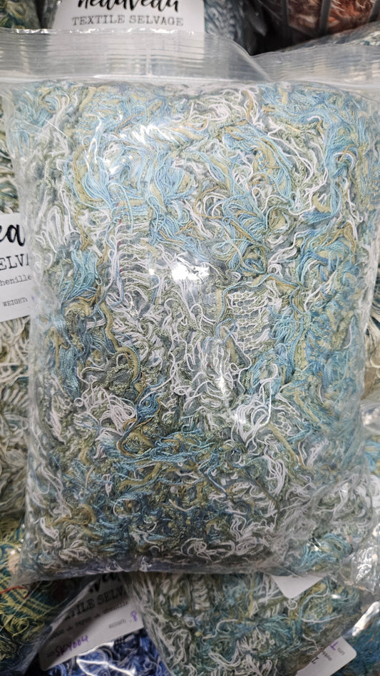 SEASHORE - textile selvedge for rug and art weaving and art yarn - SEA007 (1 lb)