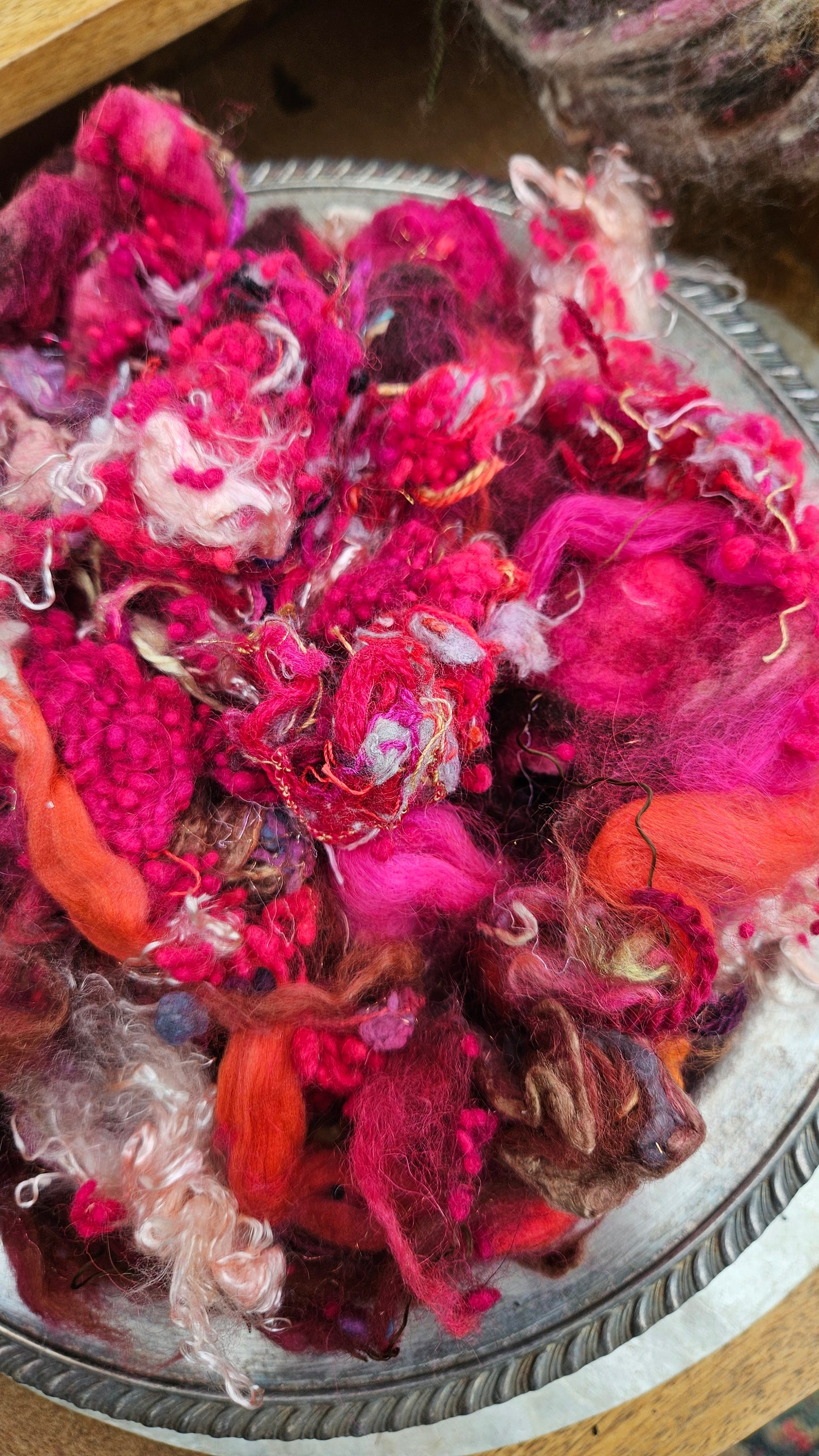 WILDFLOWER VALLEY - Hand-Dyed Texture Blend for art yarn embellishing, texture blending, felting, mixed media, and fiber art - 4 ounces | 114 grams