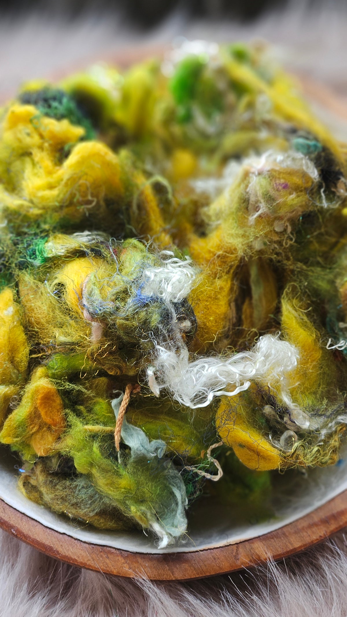 Undone Horizon - hand-dyed wool alpaca bamboo texture blend - 4 ounces | 114 grams