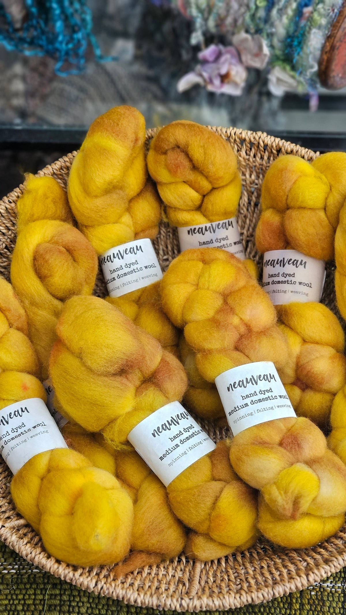 Goldfinch - hand dyed domestic wool roving for felting and blending - 2 ounces | 57 grams