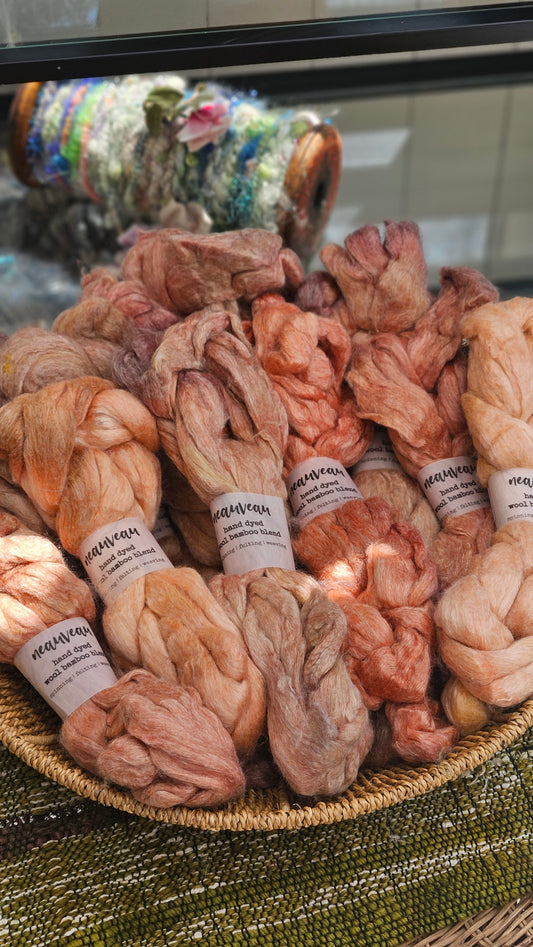 Copper Pearl - wool bamboo roving for felting and blending - 2 ounces | 57 grams