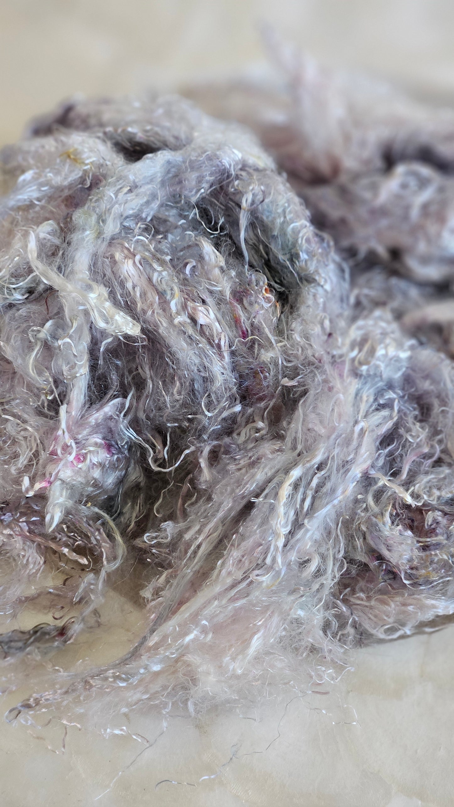 MARBLE - hand-dyed eucalyptus crimp faux-silk for art yarn embellishing, fiber blending, felting, and papermaking - 2 oz | 57 g