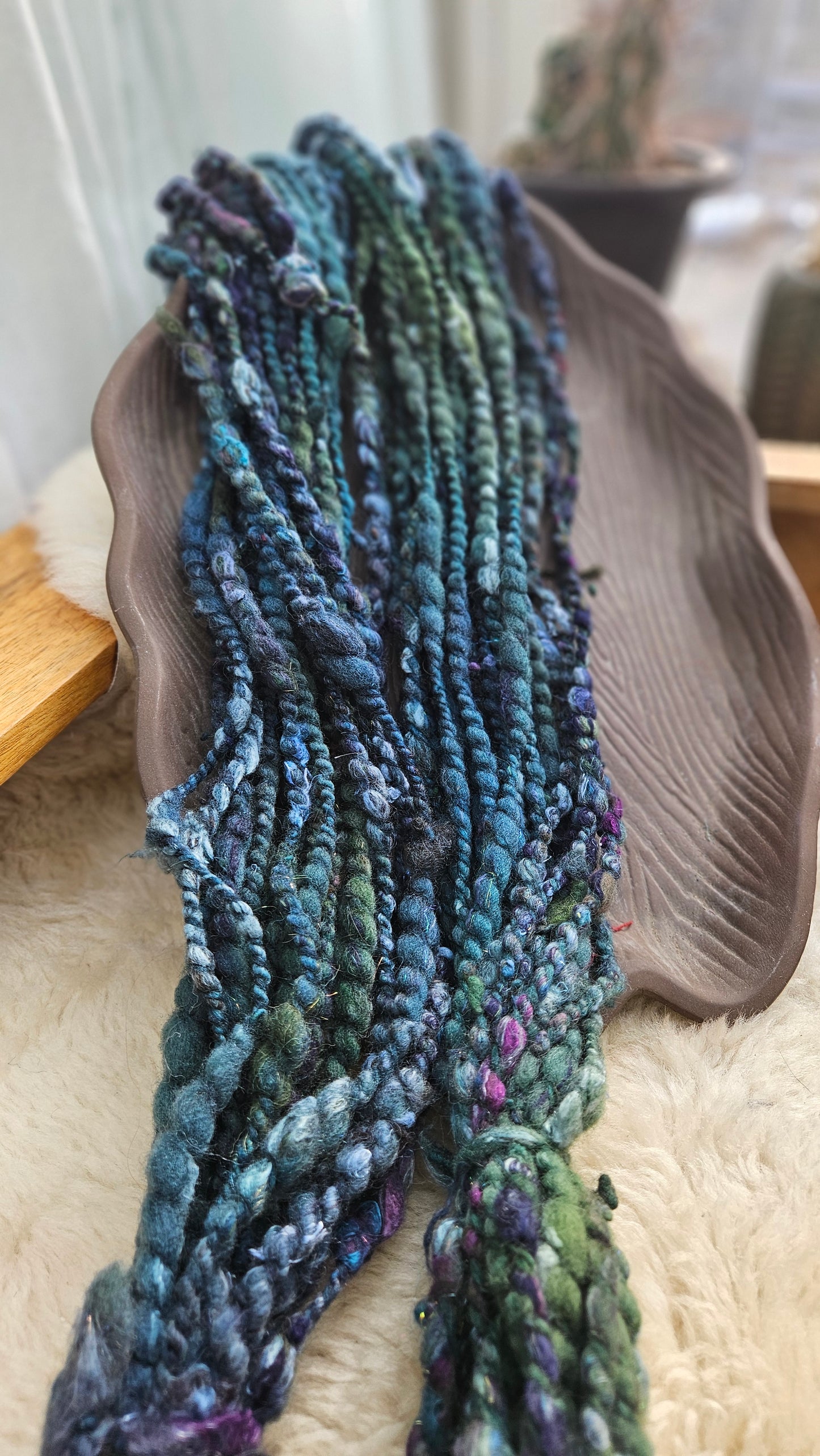 CLOUDSPINNER - Bulky Handspun Art Yarn XL Skein - 48 yards | 5 ounces | 142 grams