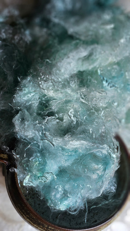 AMAZONITE - eucalyptus crimp fiber for spinning, blending & felting - 2 oz | 57 g