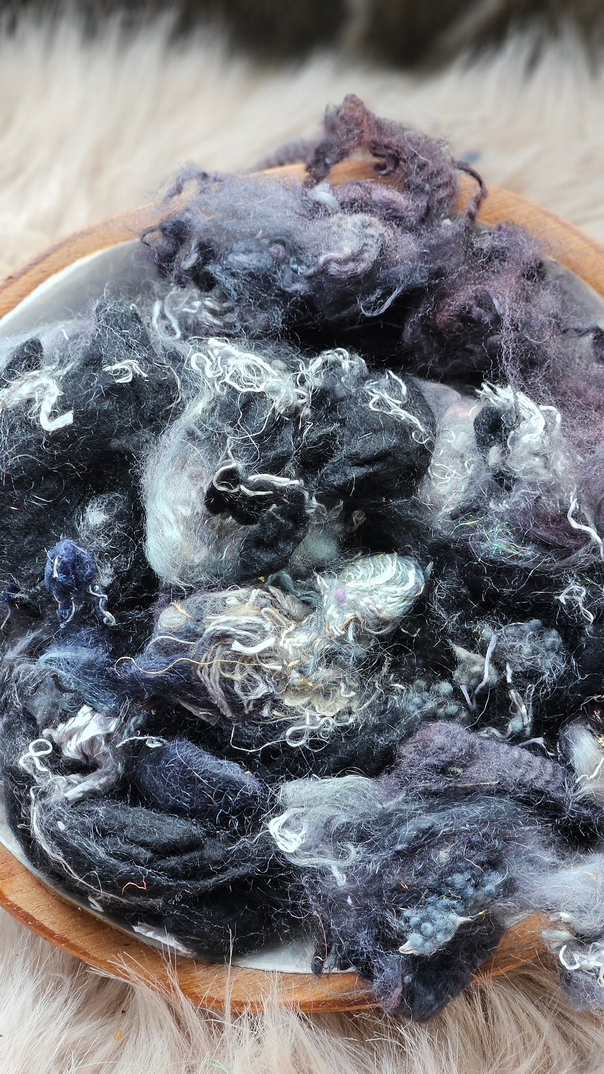 Dustlight - hand-dyed wool alpaca bamboo texture blend - 4 ounces | 114 grams