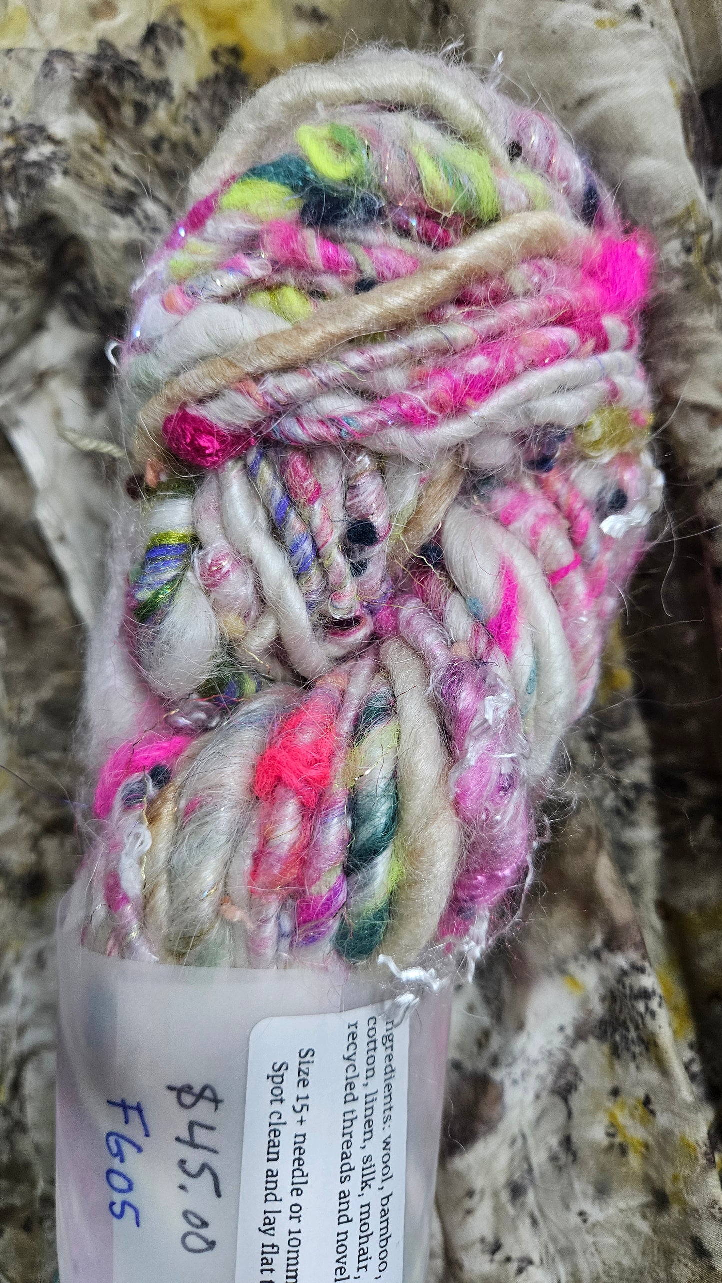 Handspun Bulky Art Yarn - Fairy Godmother 05