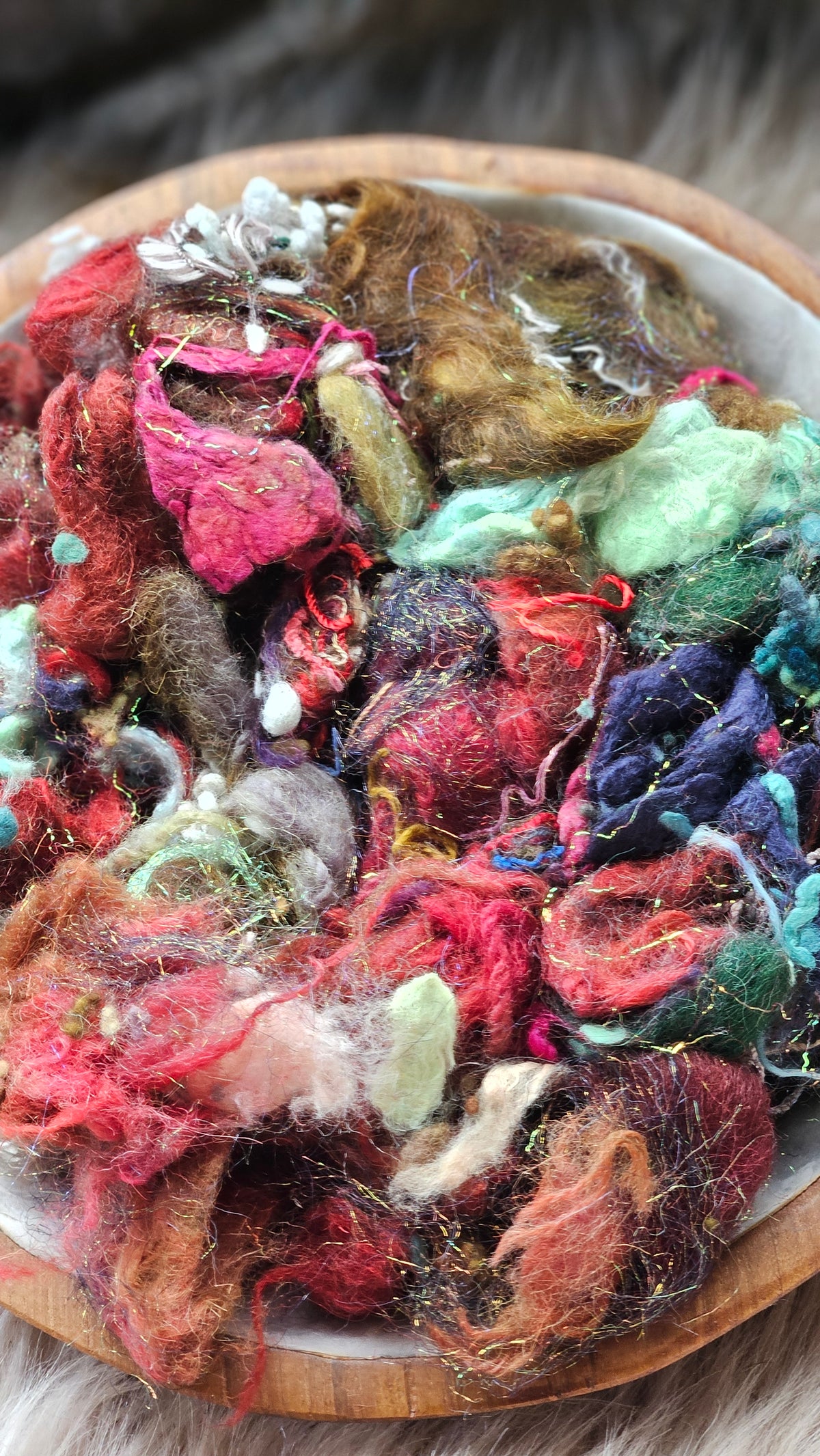 Flicker and Fade - hand-dyed wool alpaca bamboo texture blend - 4 ounces | 114 grams