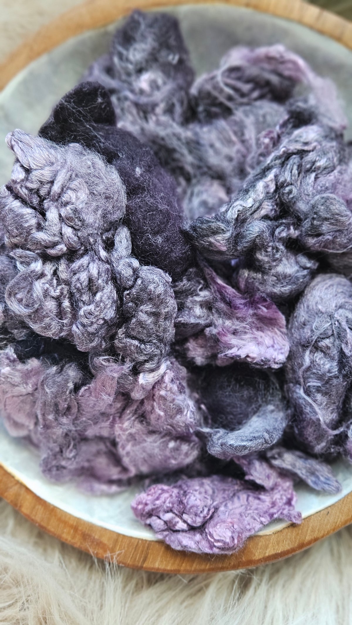 Black Current - hand-dyed fine wool and silky bamboo mill ends - 5 oz |  142 g