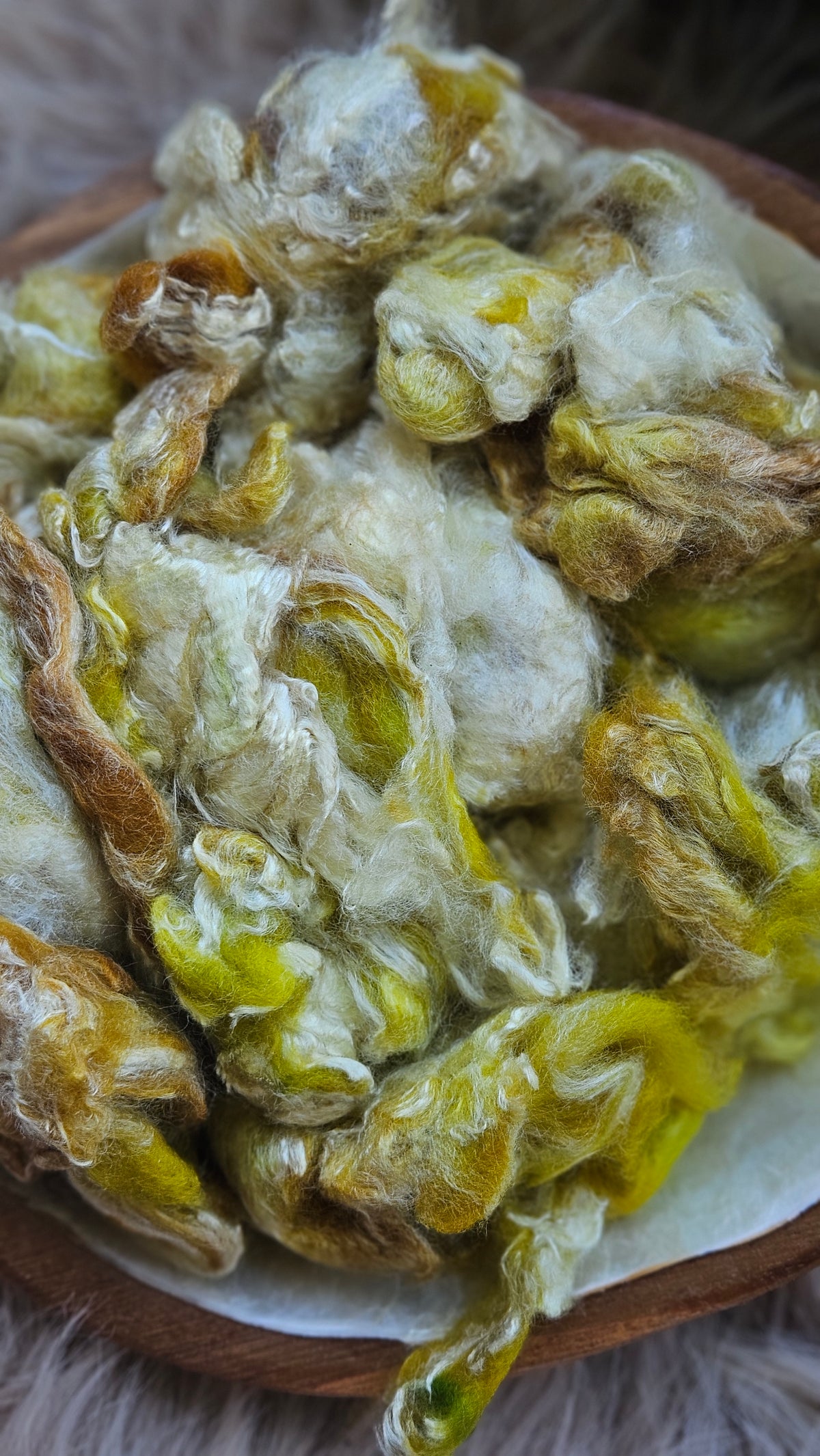 Baklava - hand-dyed fine wool and silky bamboo mill ends - 5 oz |  142 g