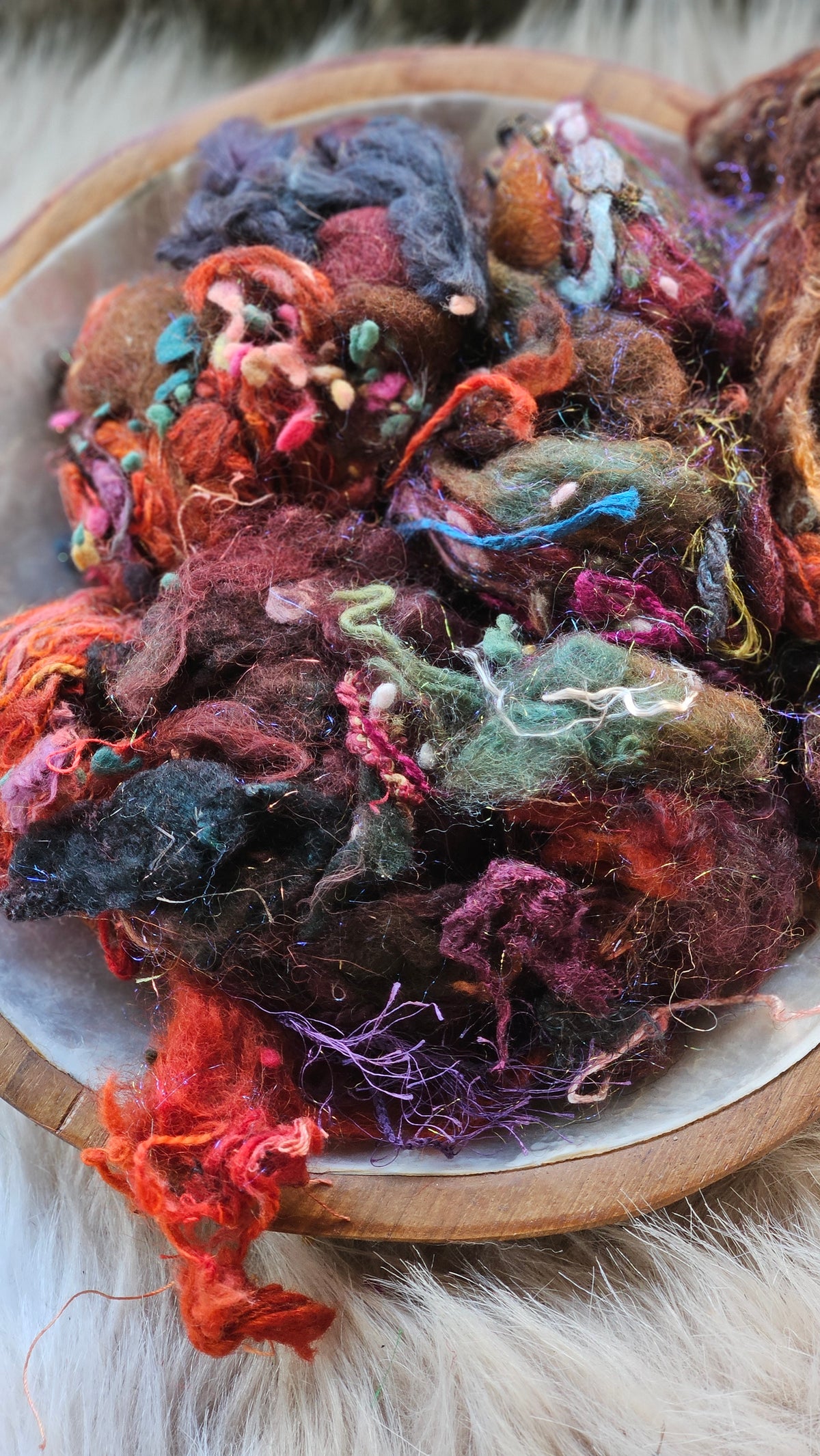 End of the World - hand-dyed wool alpaca bamboo texture blend - 4 ounces | 114 grams