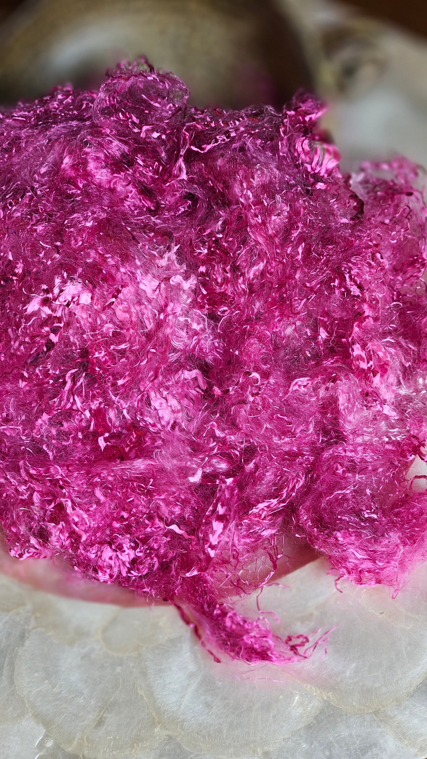 CHAMBERSITE - hand-dyed eucalyptus crimp faux-silk for art yarn embellishing, fiber blending, felting, and papermaking - 2 oz | 57 g