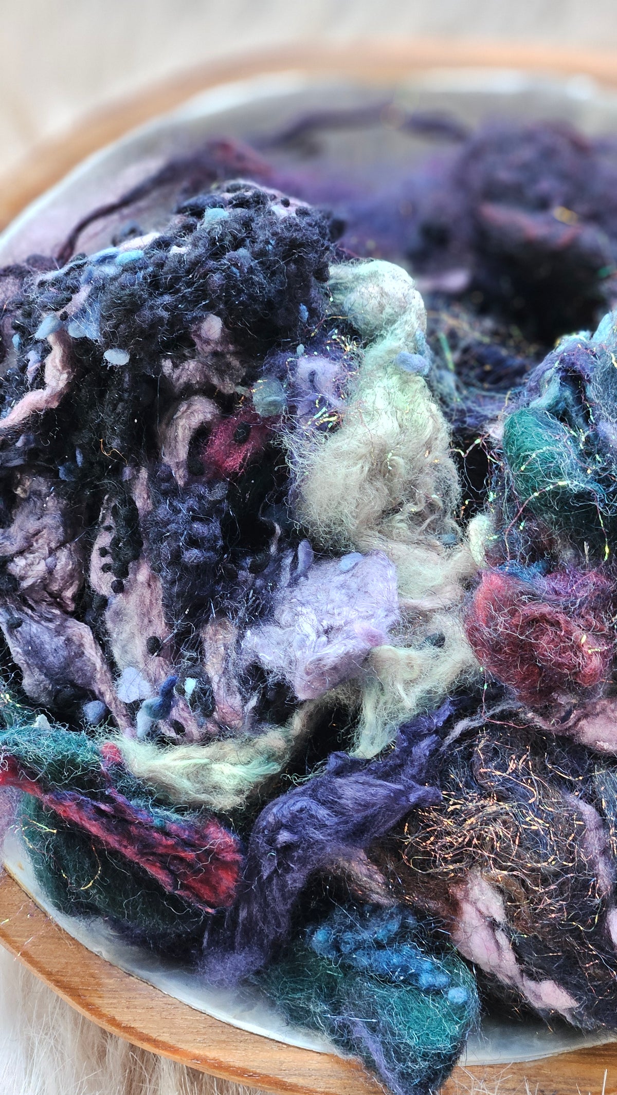 Lost but Hopeful - hand-dyed wool alpaca bamboo texture blend - 4 ounces | 114 grams