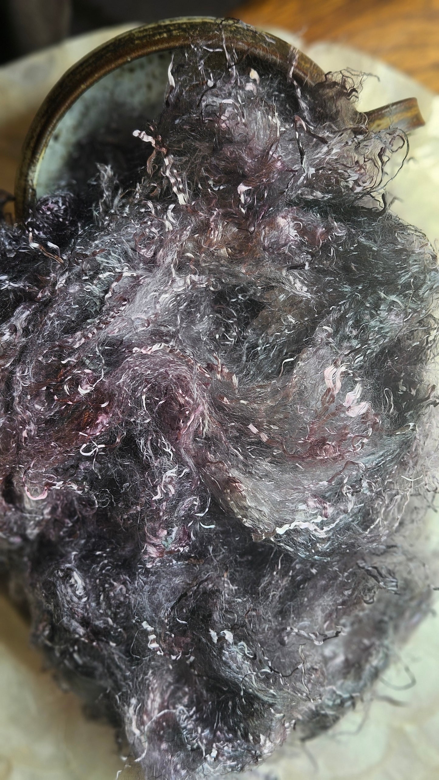 STIBNITE - hand-dyed eucalyptus crimp faux-silk for art yarn embellishing, fiber blending, felting, and papermaking - 2 oz | 57 g