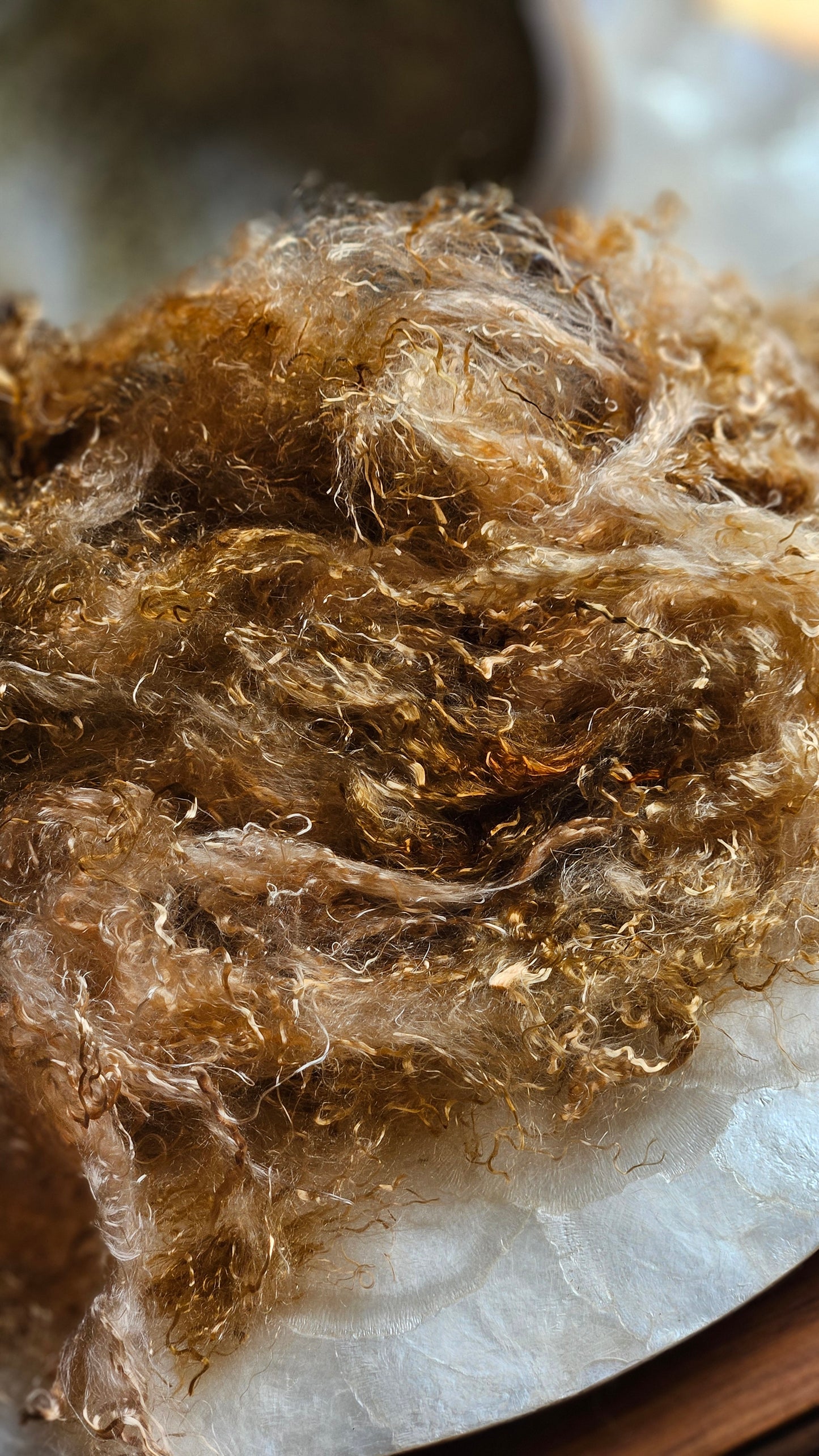 WULFENITE - hand-dyed eucalyptus crimp faux-silk for art yarn embellishing, fiber blending, felting, and papermaking - 2 oz | 57 g