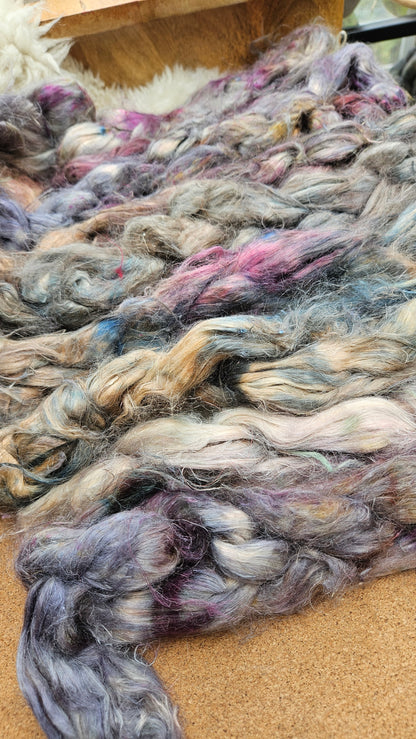 RELIQUARY - rare hand-dyed hemp top for carding into art batts - 2 ounces | 57 grams