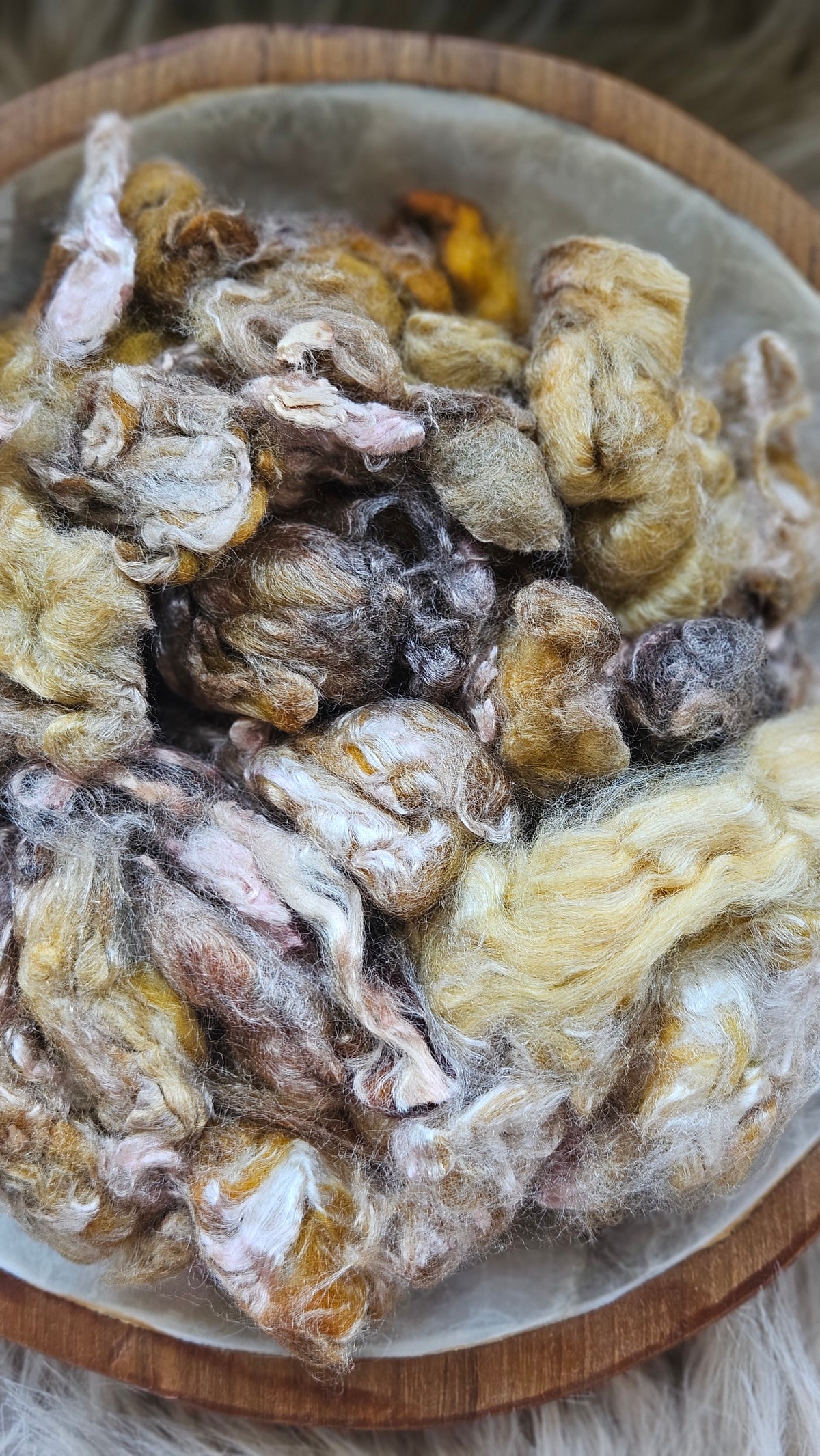 Tres Leches - hand-dyed fine wool and silky bamboo mill ends - 5 oz |  142 g